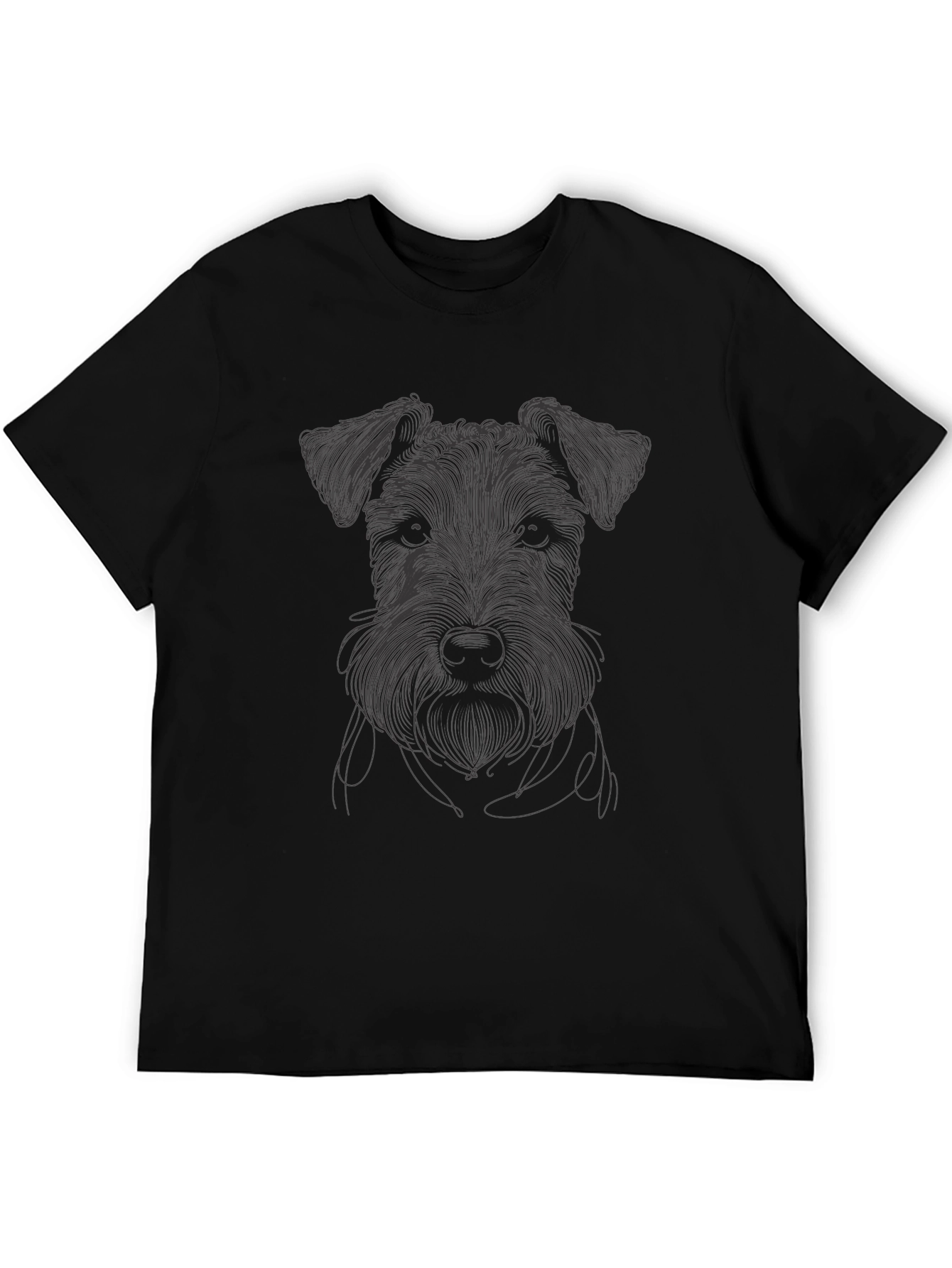 Schnauzer Line Art T-Shirt - Unisex Black Tee