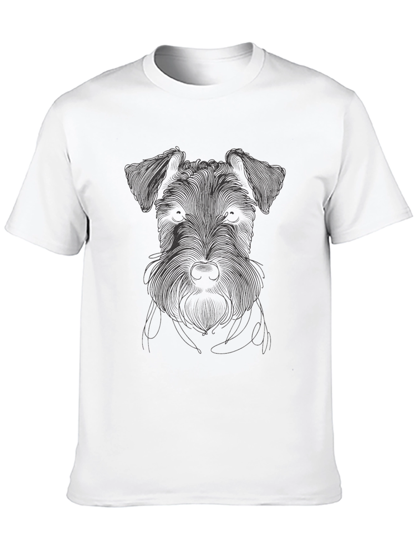 Schnauzer Line Art T-Shirt - Unisex Black Tee