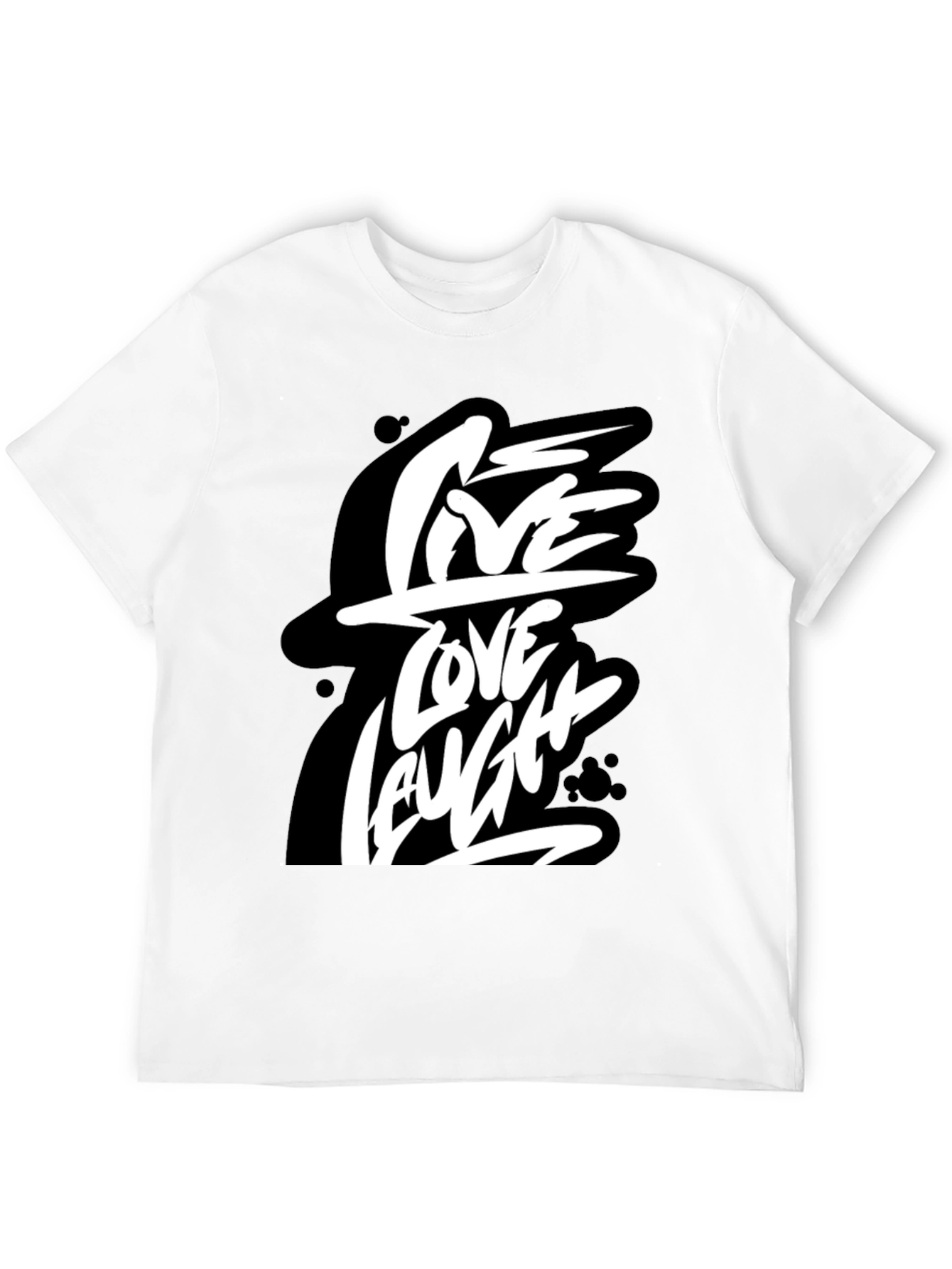 Live Love Laugh Graphic Tee - Black Cotton T-Shirt