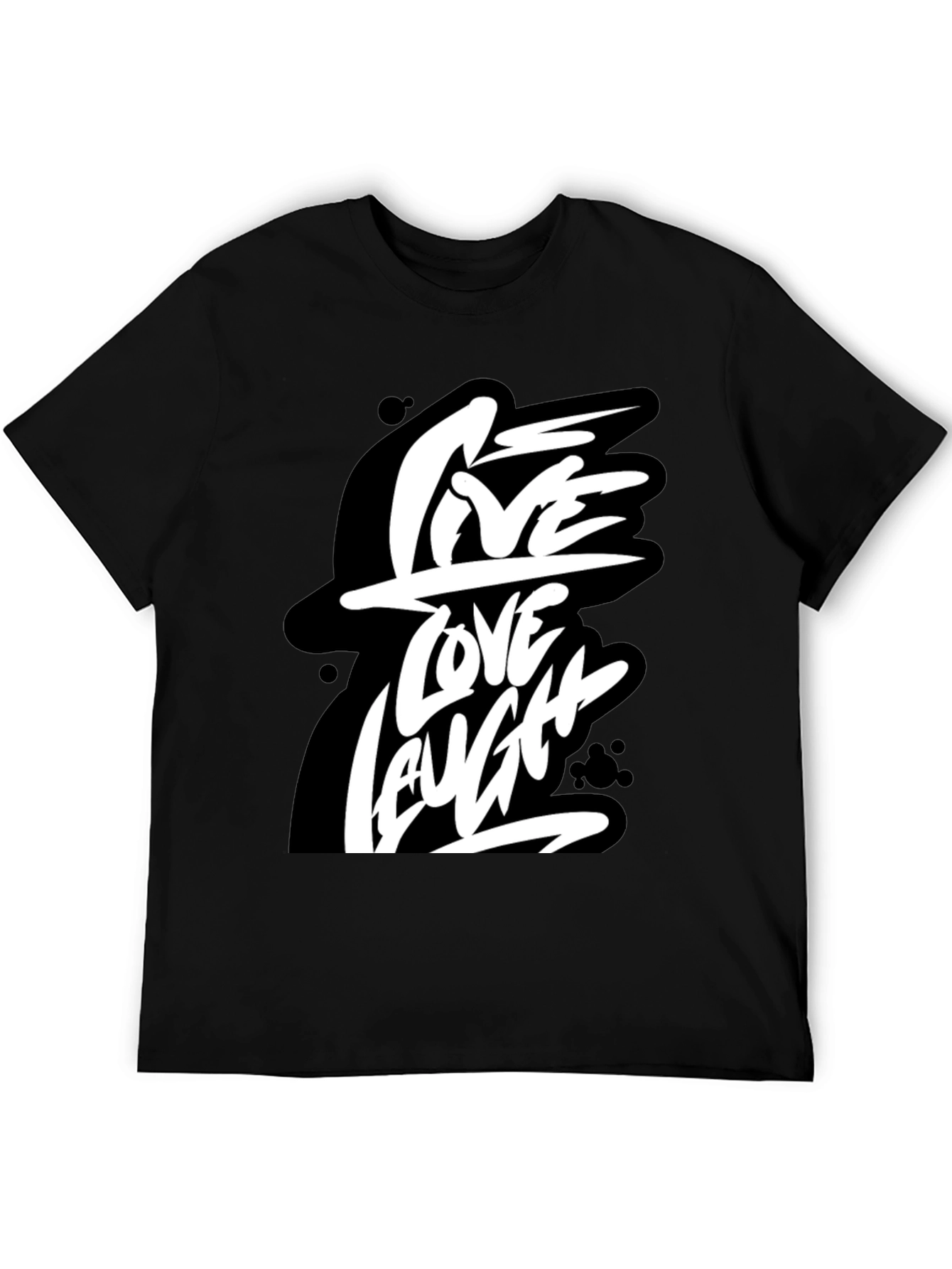 Live Love Laugh Graphic Tee - Black Cotton T-Shirt