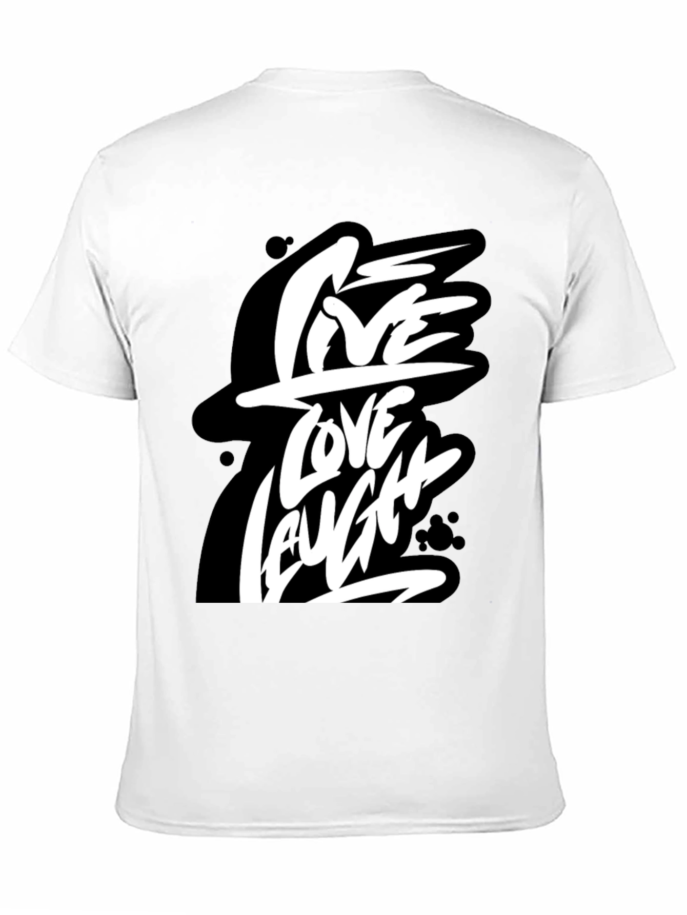 Live Love Laugh Graphic Tee - Black Cotton T-Shirt