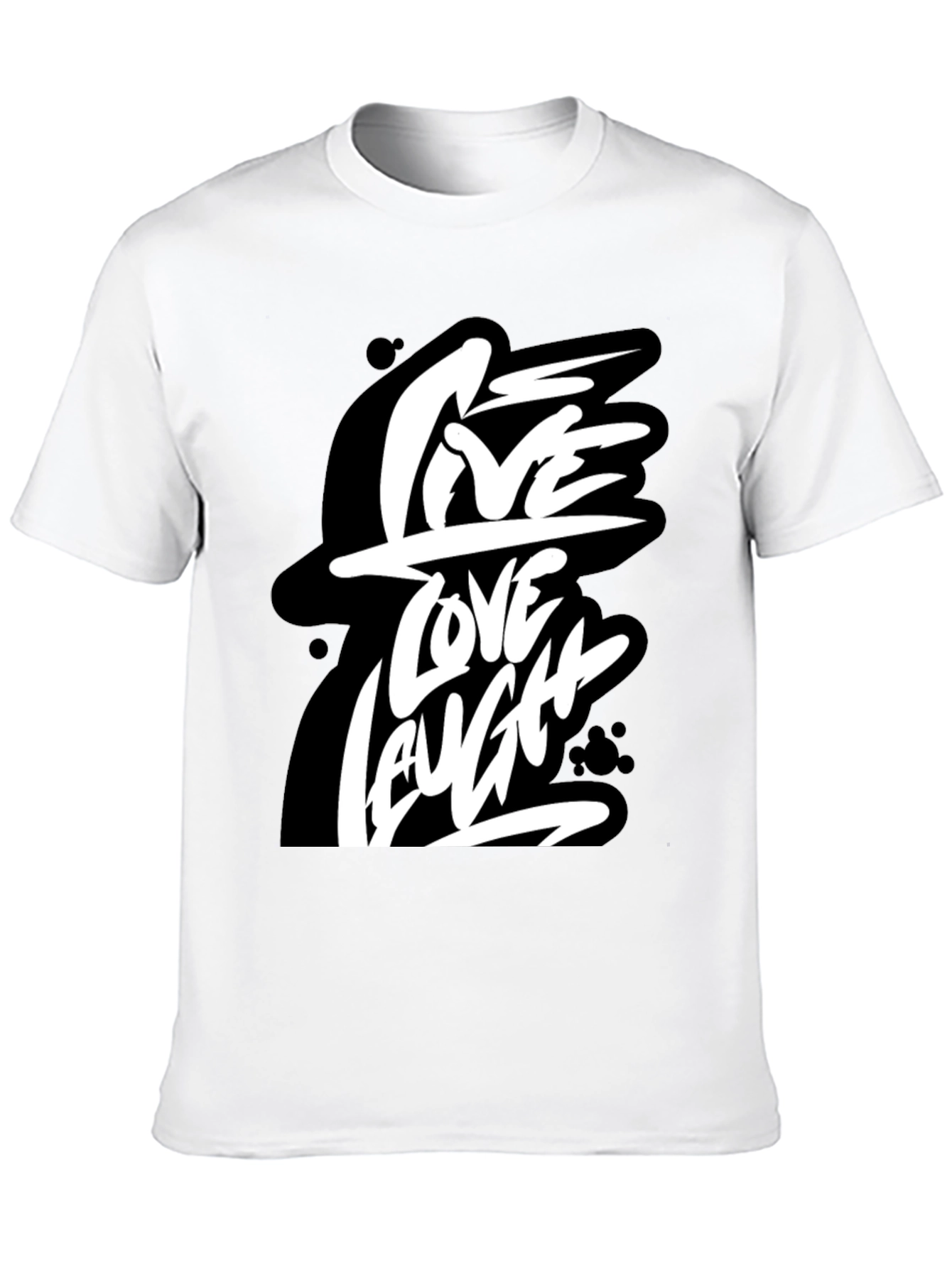 Live Love Laugh Graphic Tee - Black Cotton T-Shirt