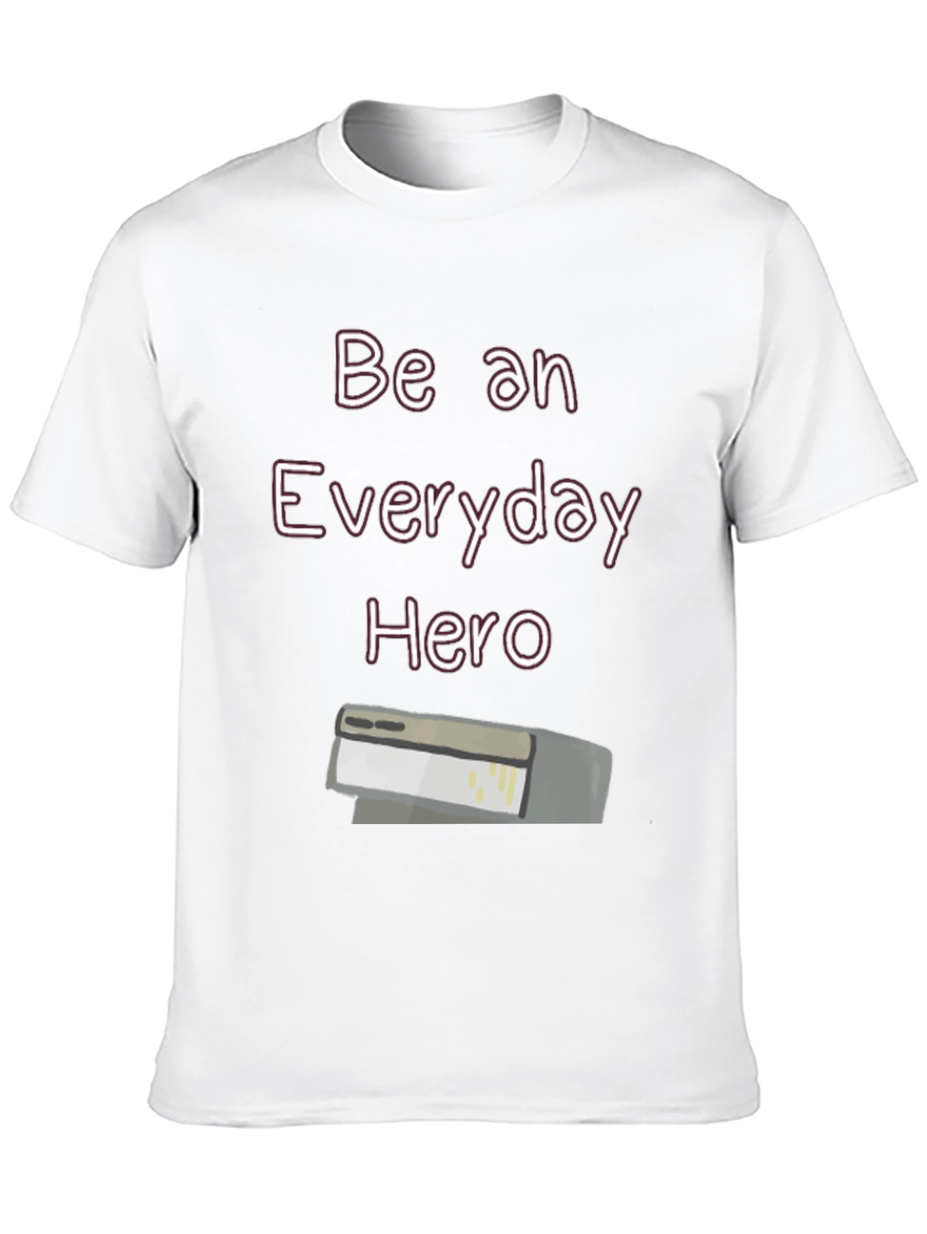 Everyday Hero Stapler T-Shirt | Casual Black Cotton Tee