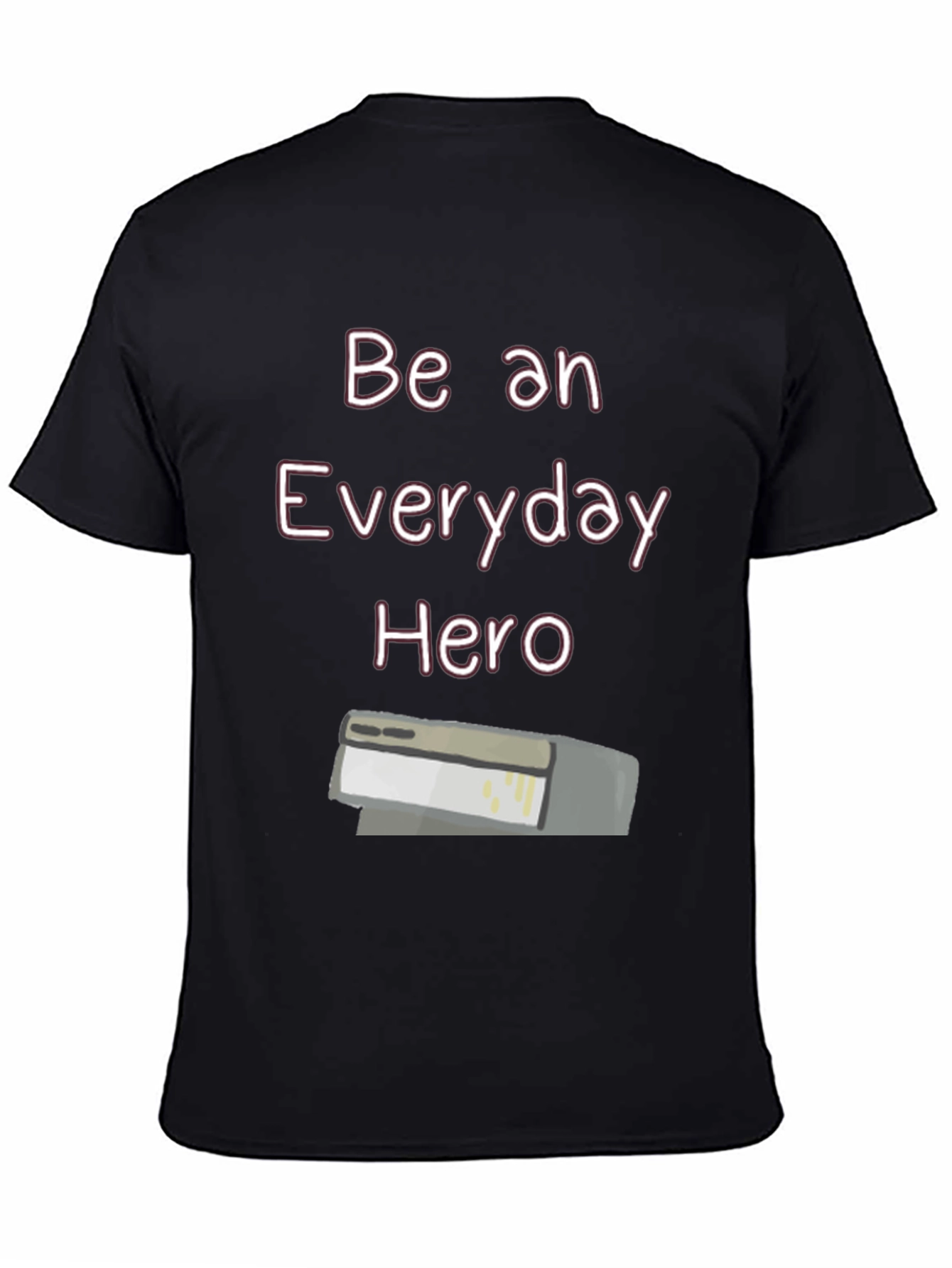 Everyday Hero Stapler T-Shirt | Casual Black Cotton Tee