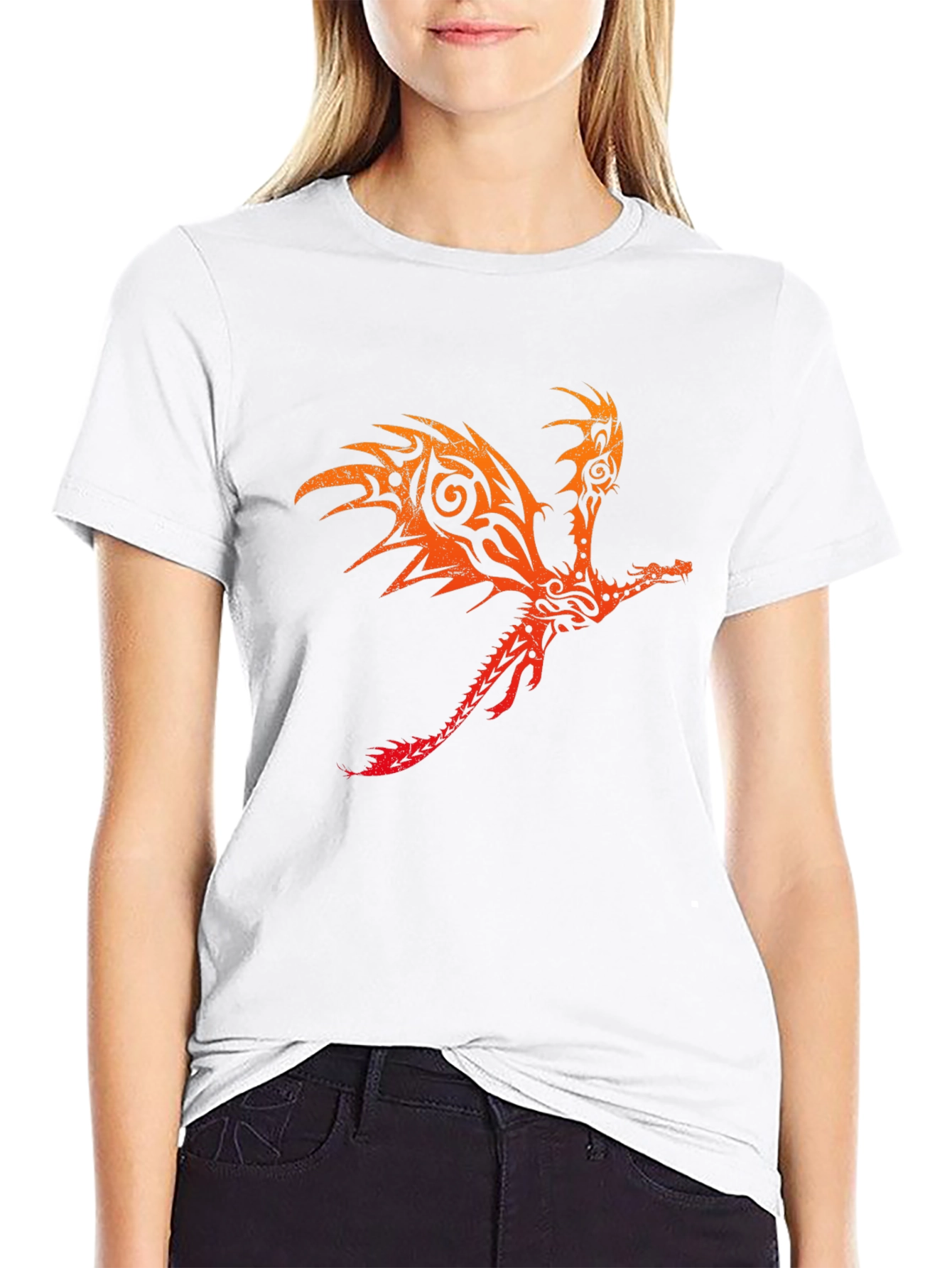 Tribal Dragon Graphic Black Tee