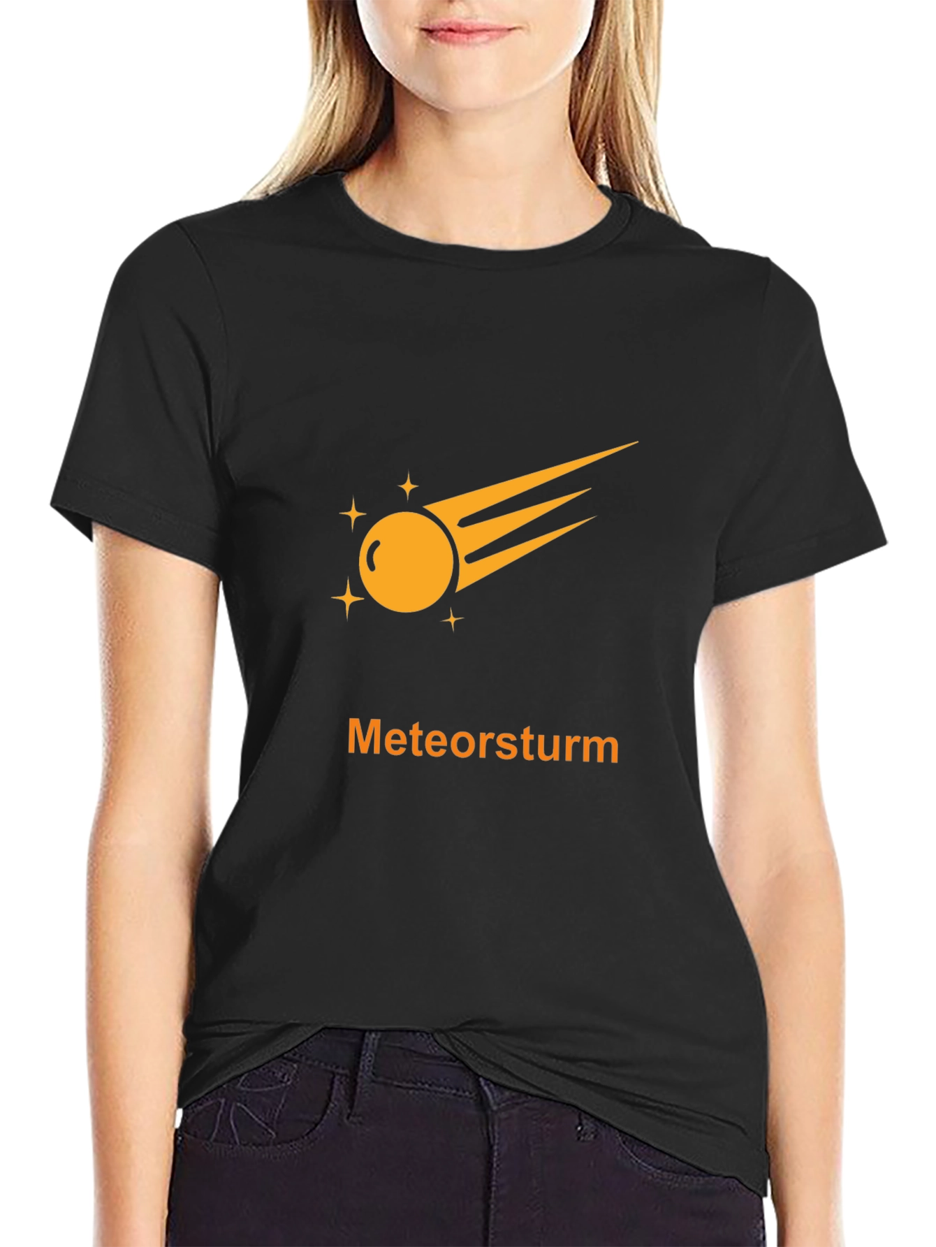 Meteorsturm Graphic Tee - Black Cotton T-Shirt