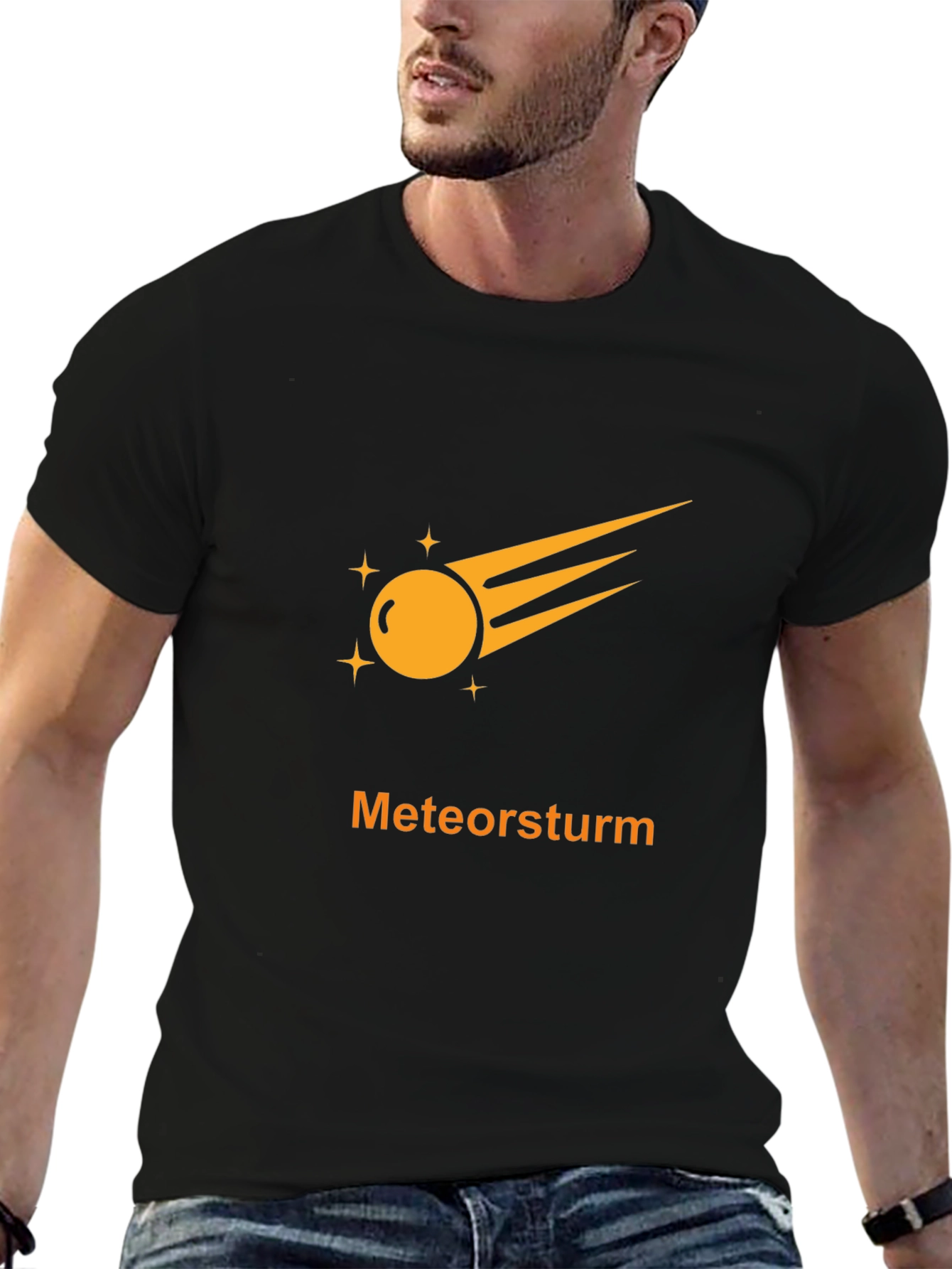 Meteorsturm Graphic Tee - Black Cotton T-Shirt