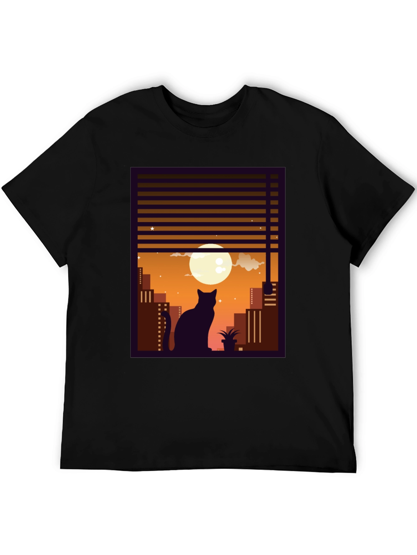 Moon Gazing Cat Graphic Tee