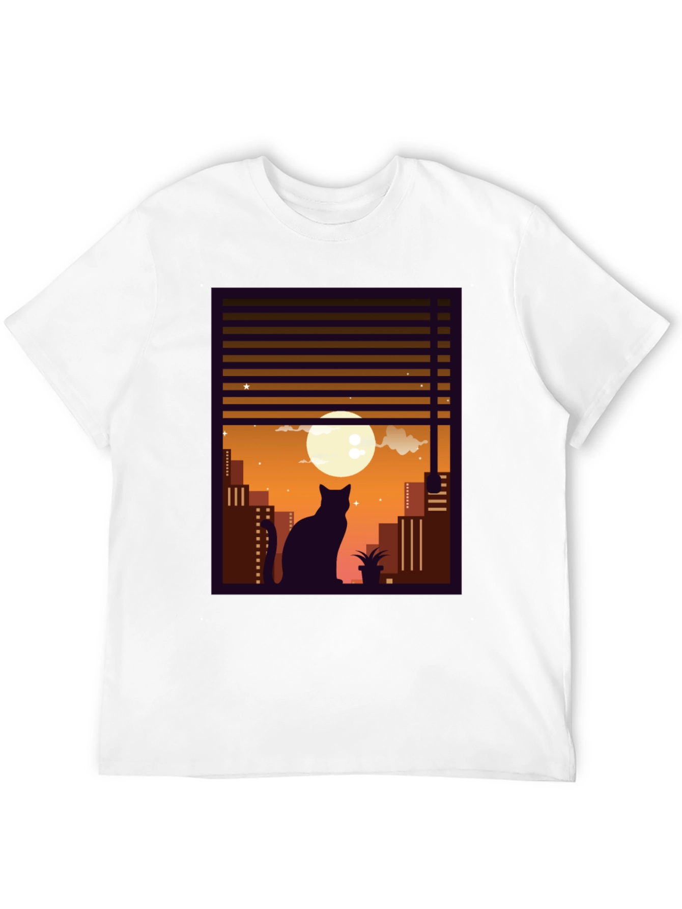 Moon Gazing Cat Graphic Tee
