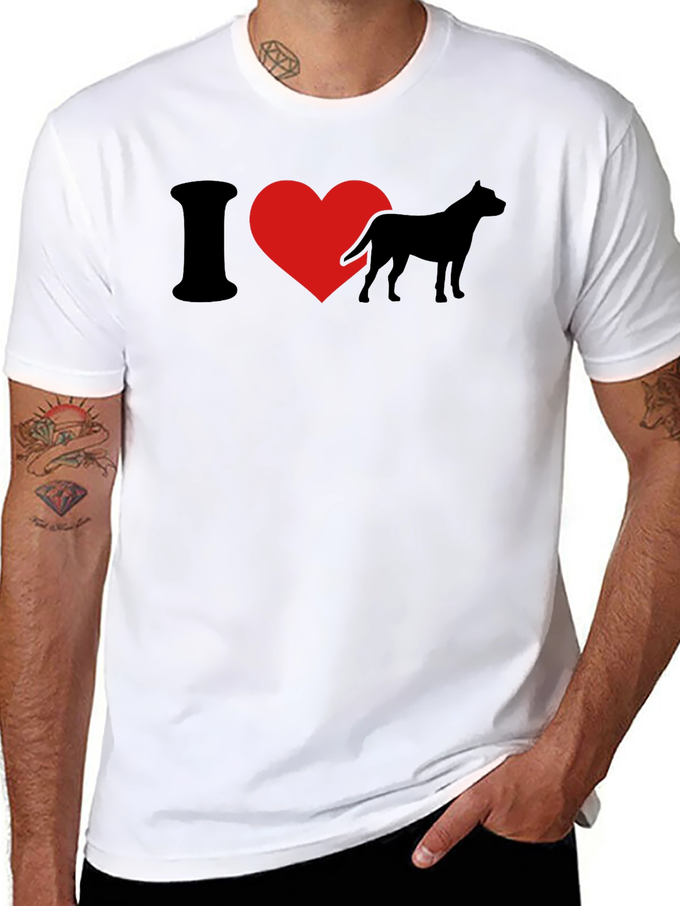 I Heart Dogs Black T-Shirt