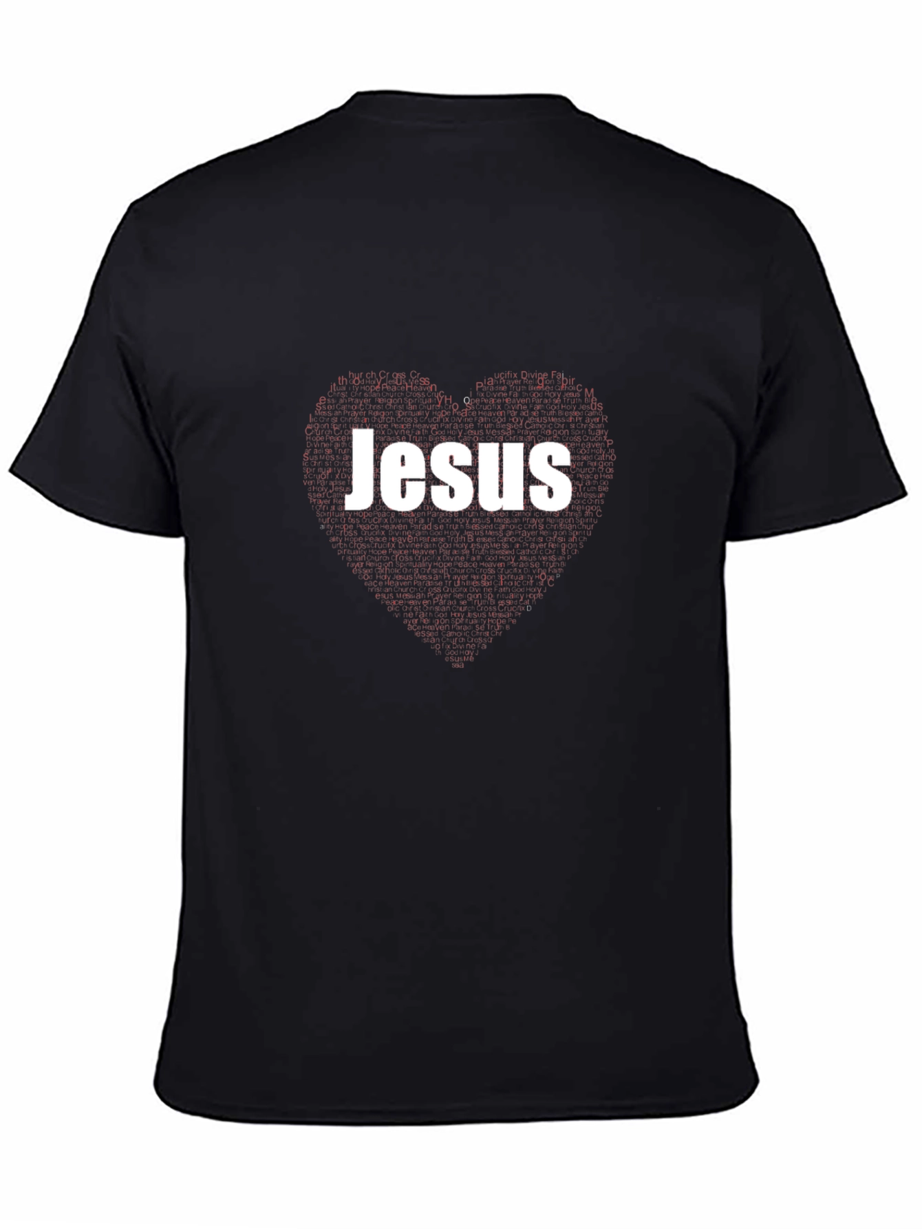 Jesus Heart Graphic Black T-Shirt
