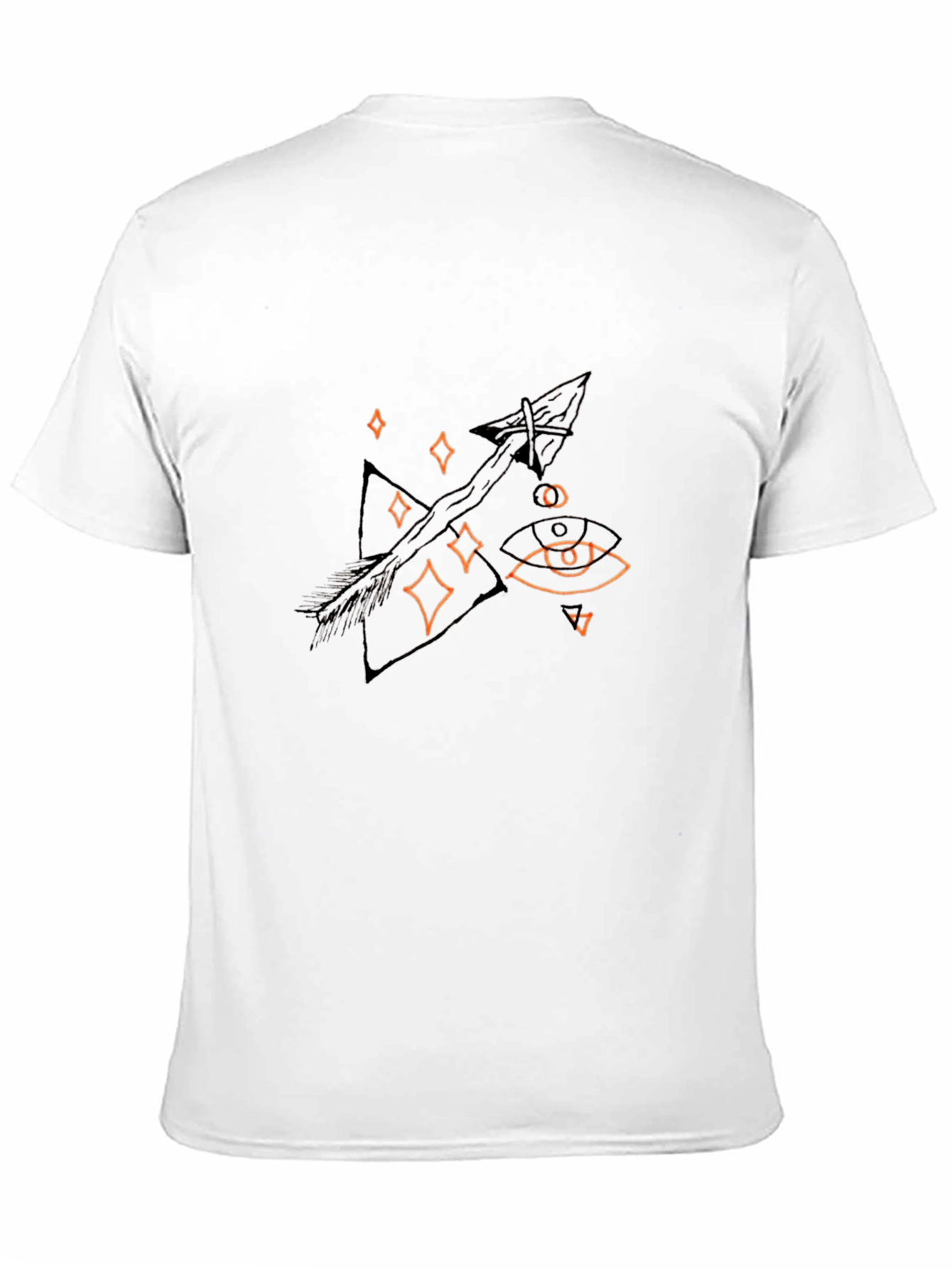 Mens Black T-Shirt with Arrow and Eye Graphic