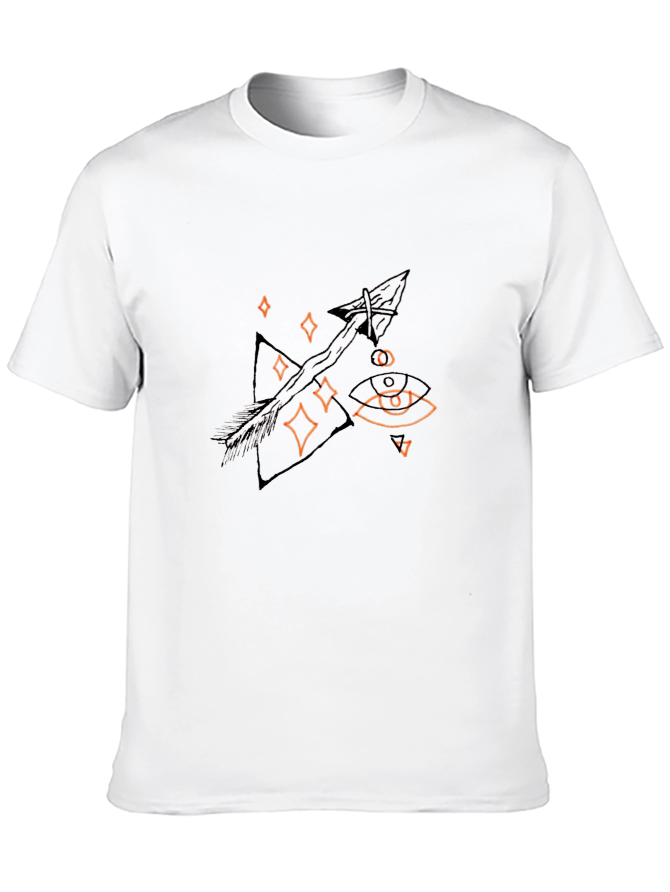 Mens Black T-Shirt with Arrow and Eye Graphic
