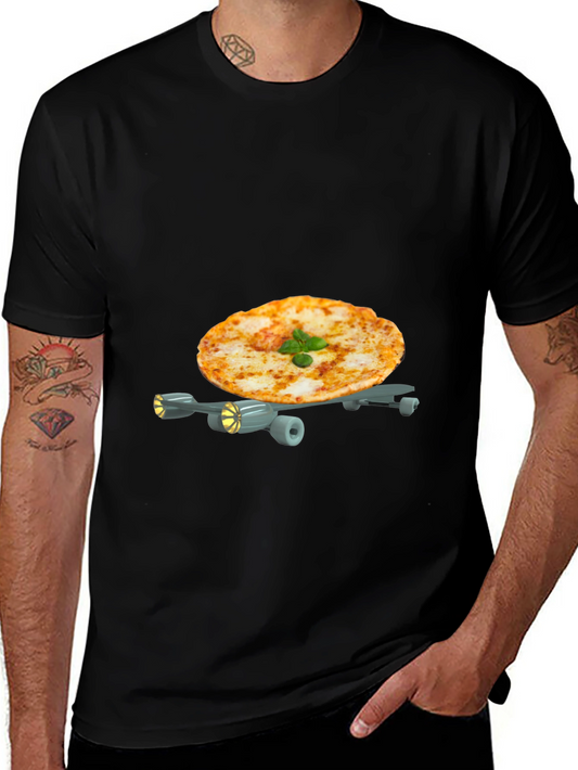 Pizza Plane Graphic Tee - Novelty Foodie T-Shirt