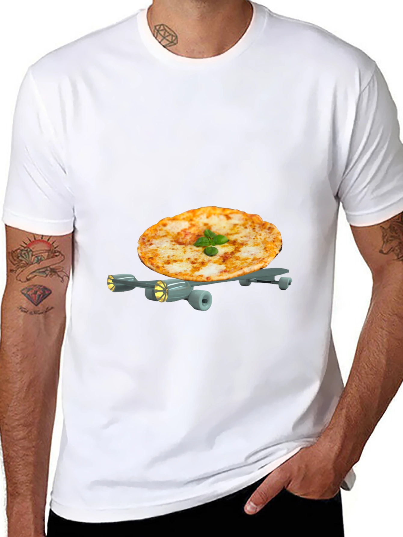 Pizza Plane Graphic Tee - Novelty Foodie T-Shirt
