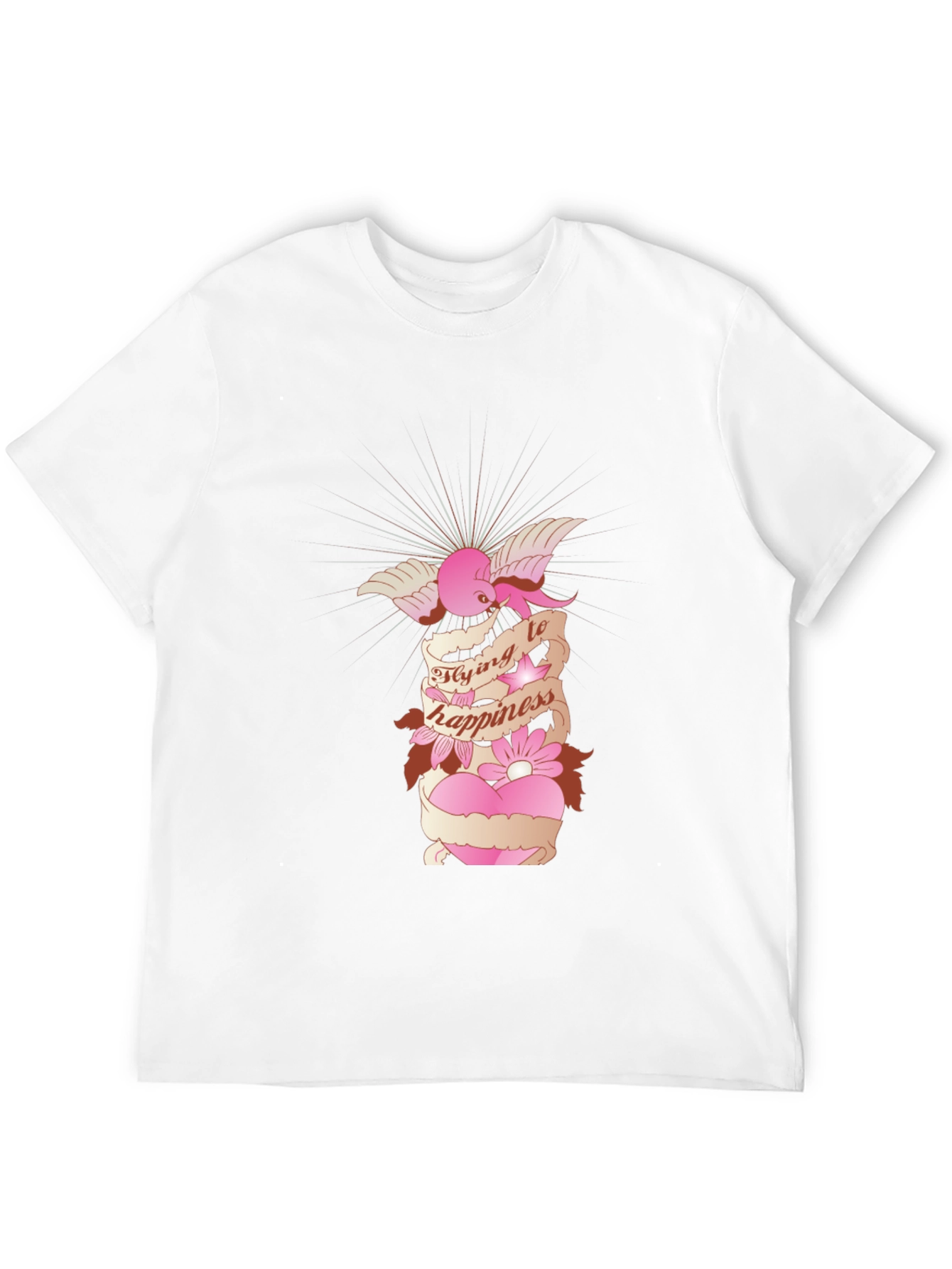 Flying to Happiness Graphic Black T-Shirt