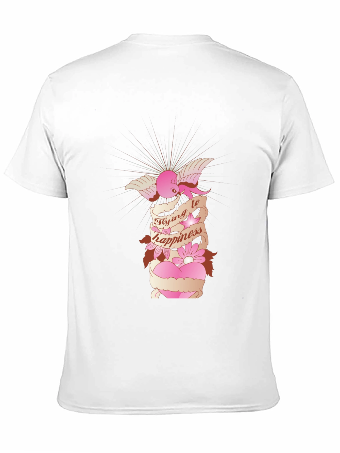 Flying to Happiness Graphic Black T-Shirt