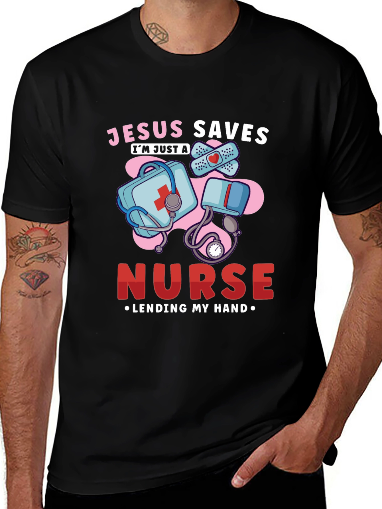 Jesus Saves Nurse T-Shirt: Lending My Hand