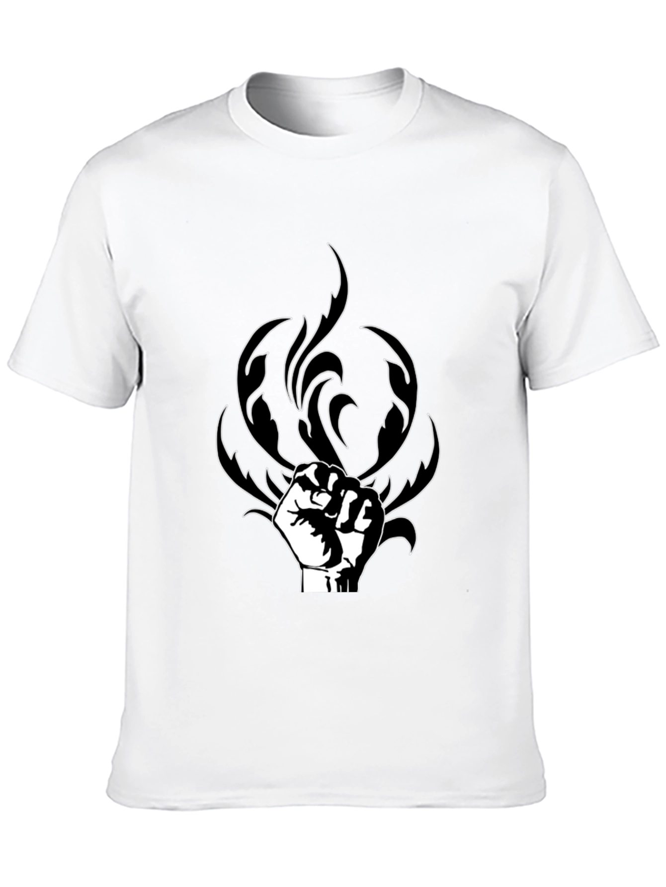 Fist & Flames Graphic T-Shirt - Black