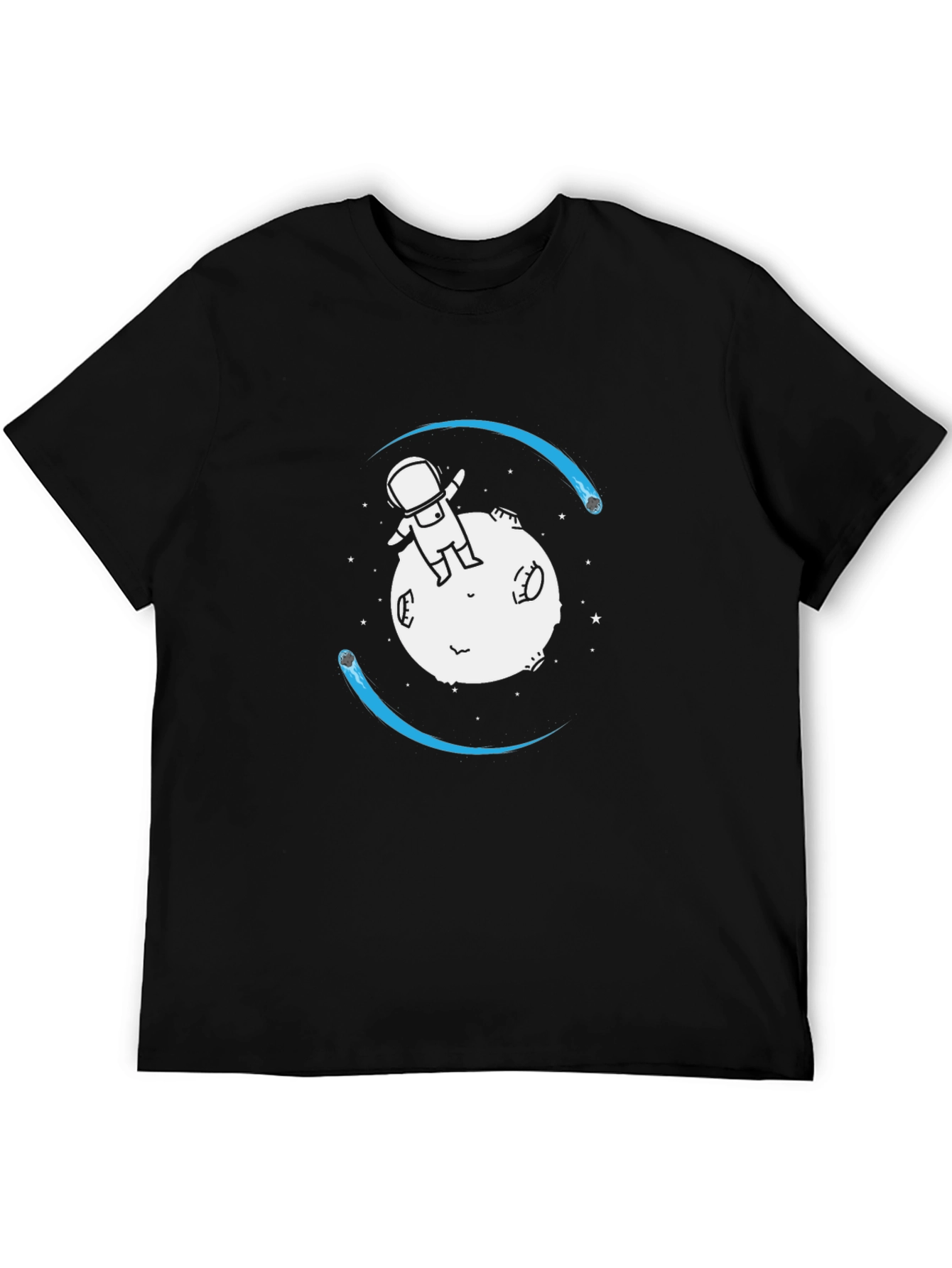 Astronaut on Moon Graphic Tee - Black