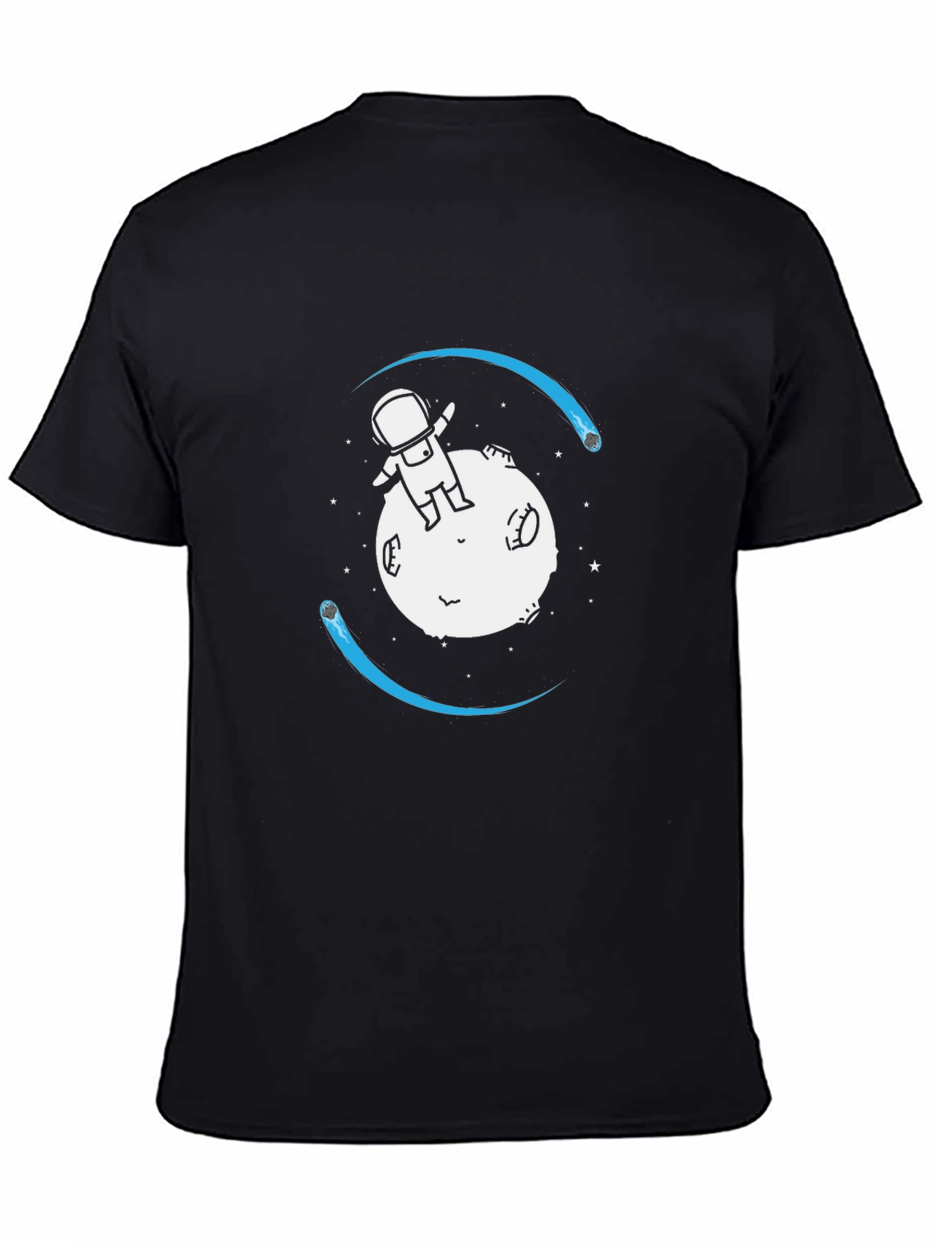 Astronaut on Moon Graphic Tee - Black