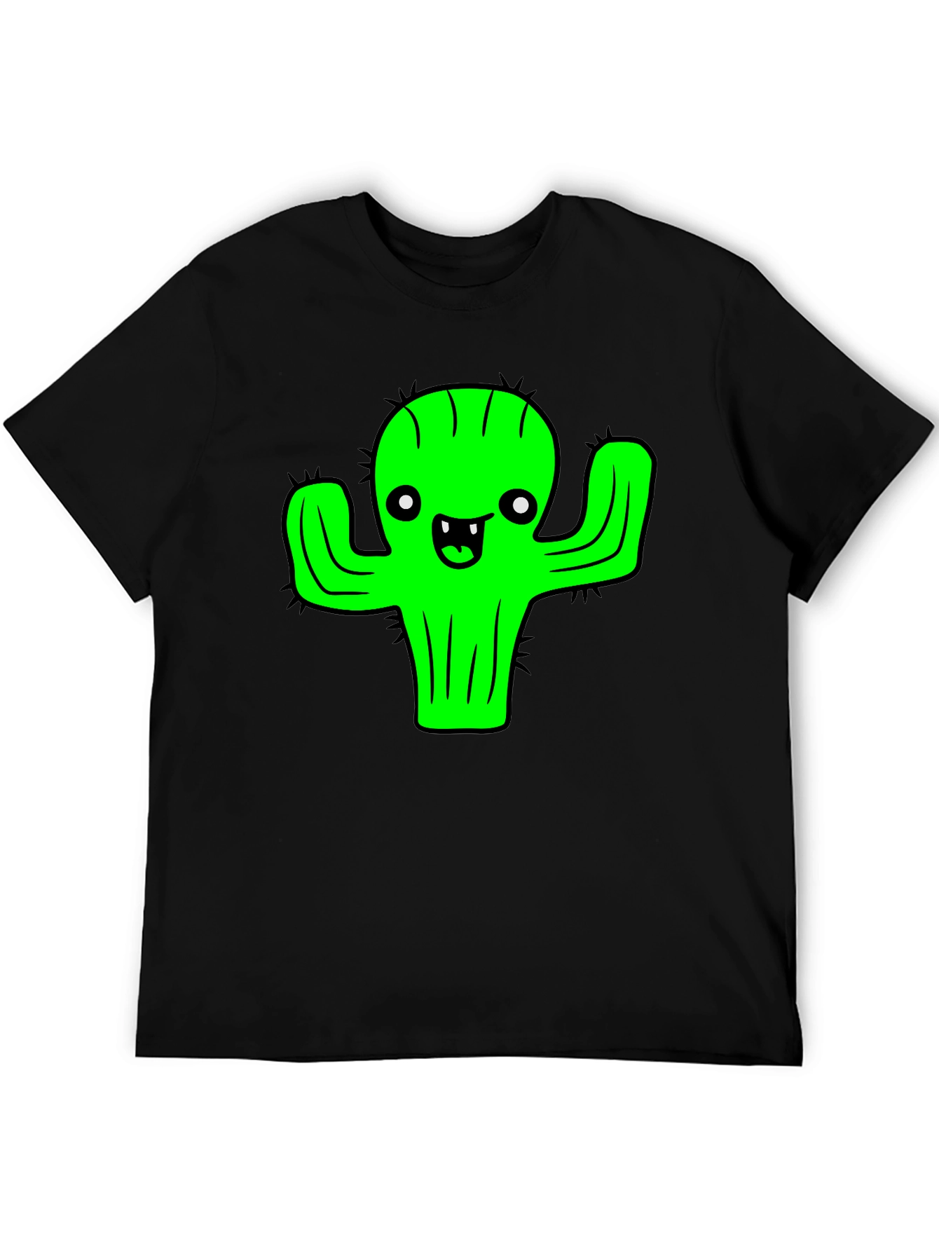 Funny Cartoon Cactus Graphic T-Shirt