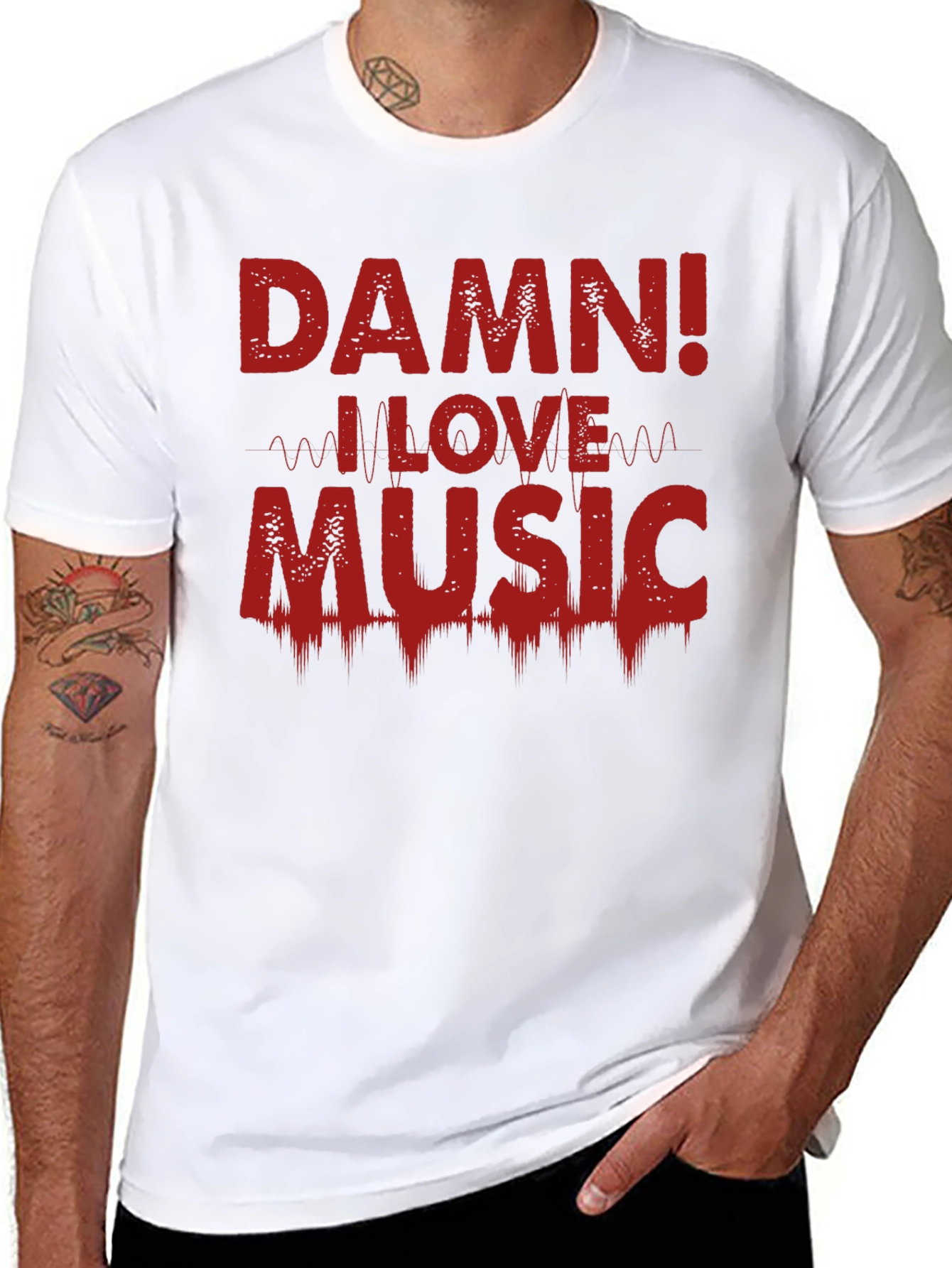 Damn! I Love Music Graphic Tee