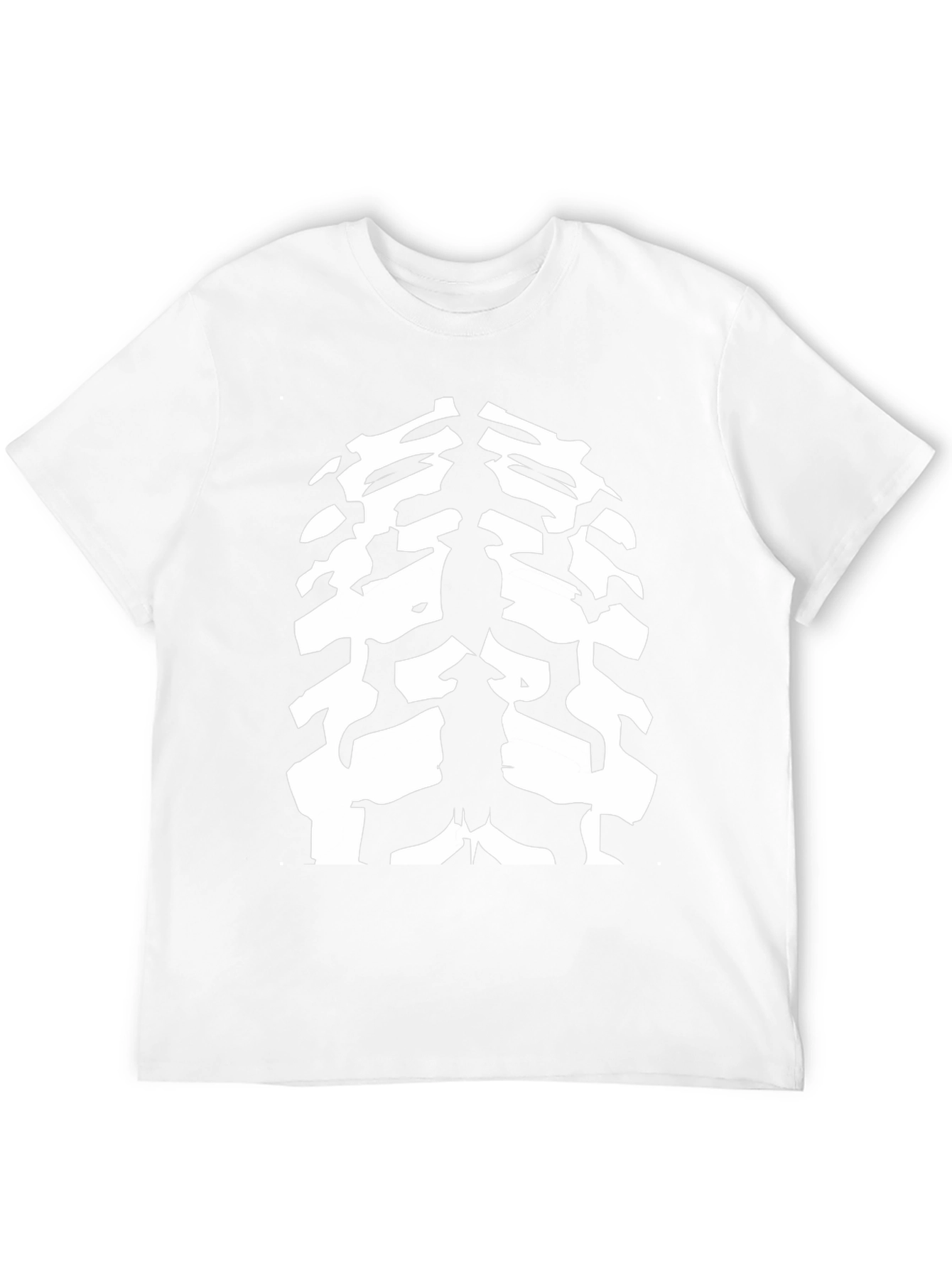 Cool Black T-Shirt with Abstract Rib Cage Design