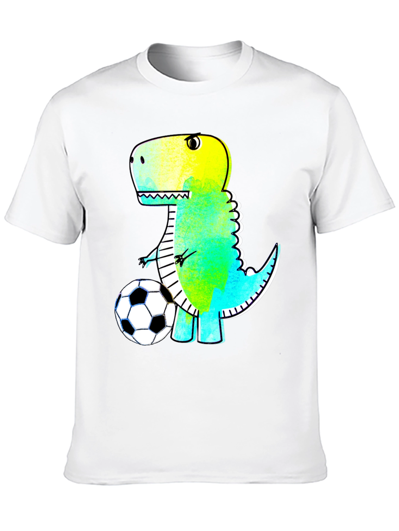 Dino Soccer T-Shirt - Black Cartoon Style