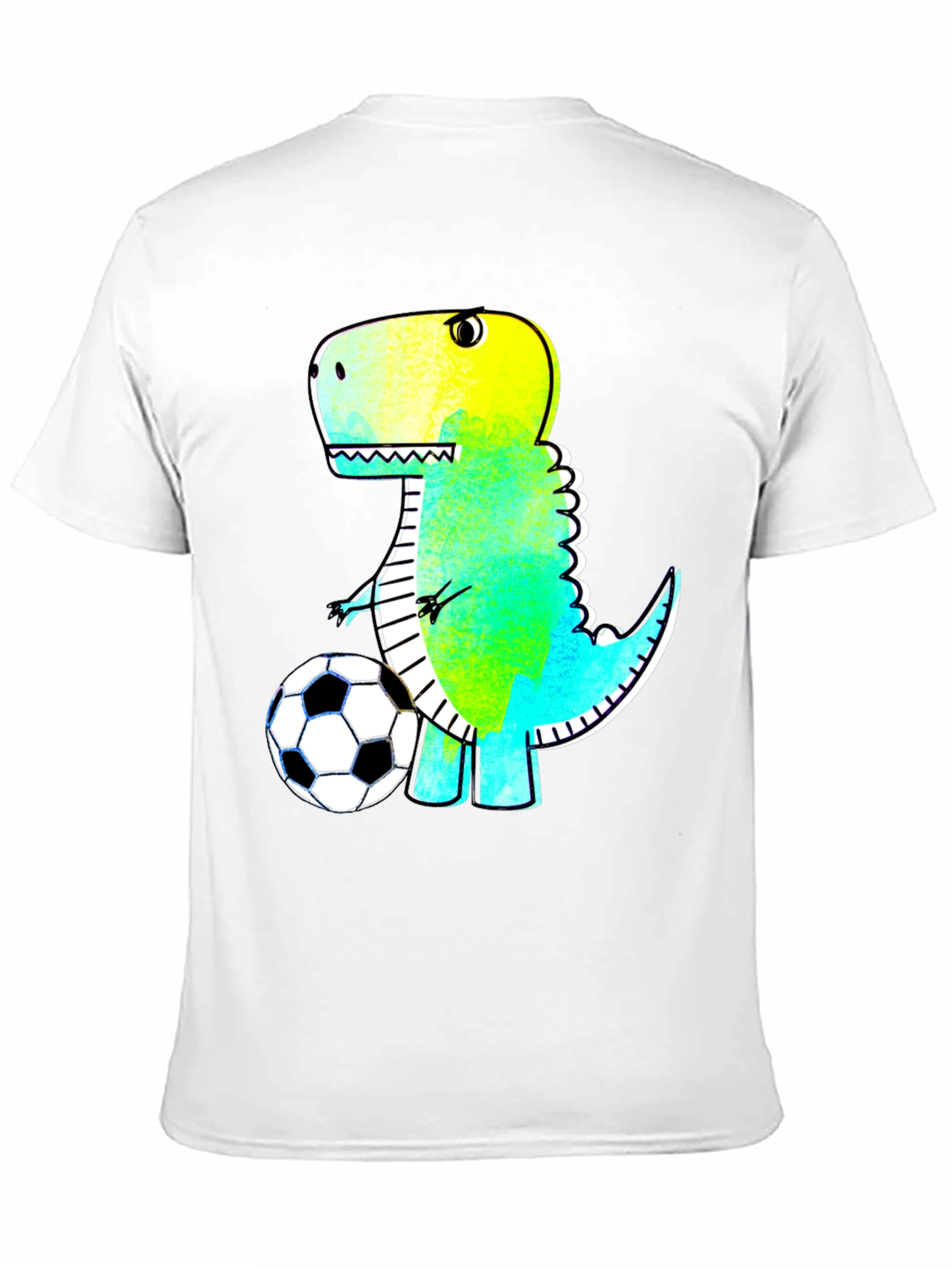 Dino Soccer T-Shirt - Black Cartoon Style