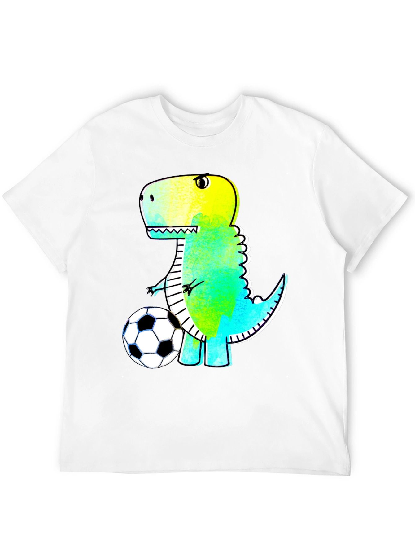 Dino Soccer T-Shirt - Black Cartoon Style