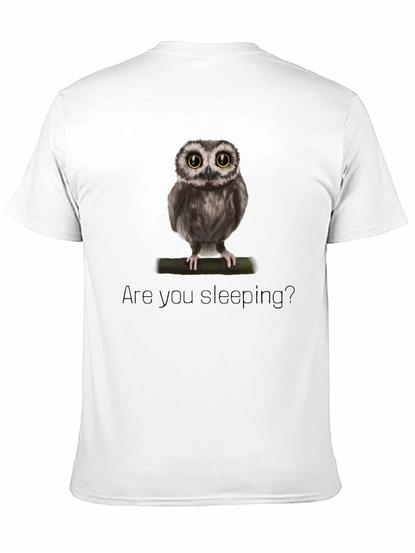 Owl Graphic Tee - Are you sleeping? Black T-Shirt