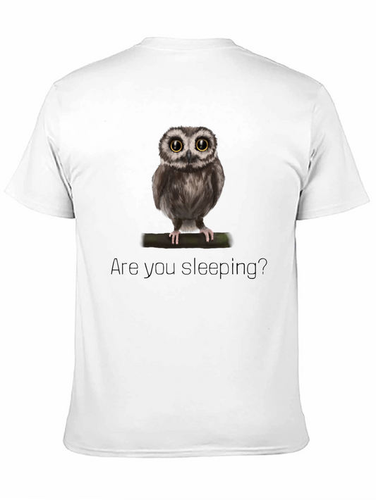 Owl Graphic Tee - Are you sleeping? Black T-Shirt