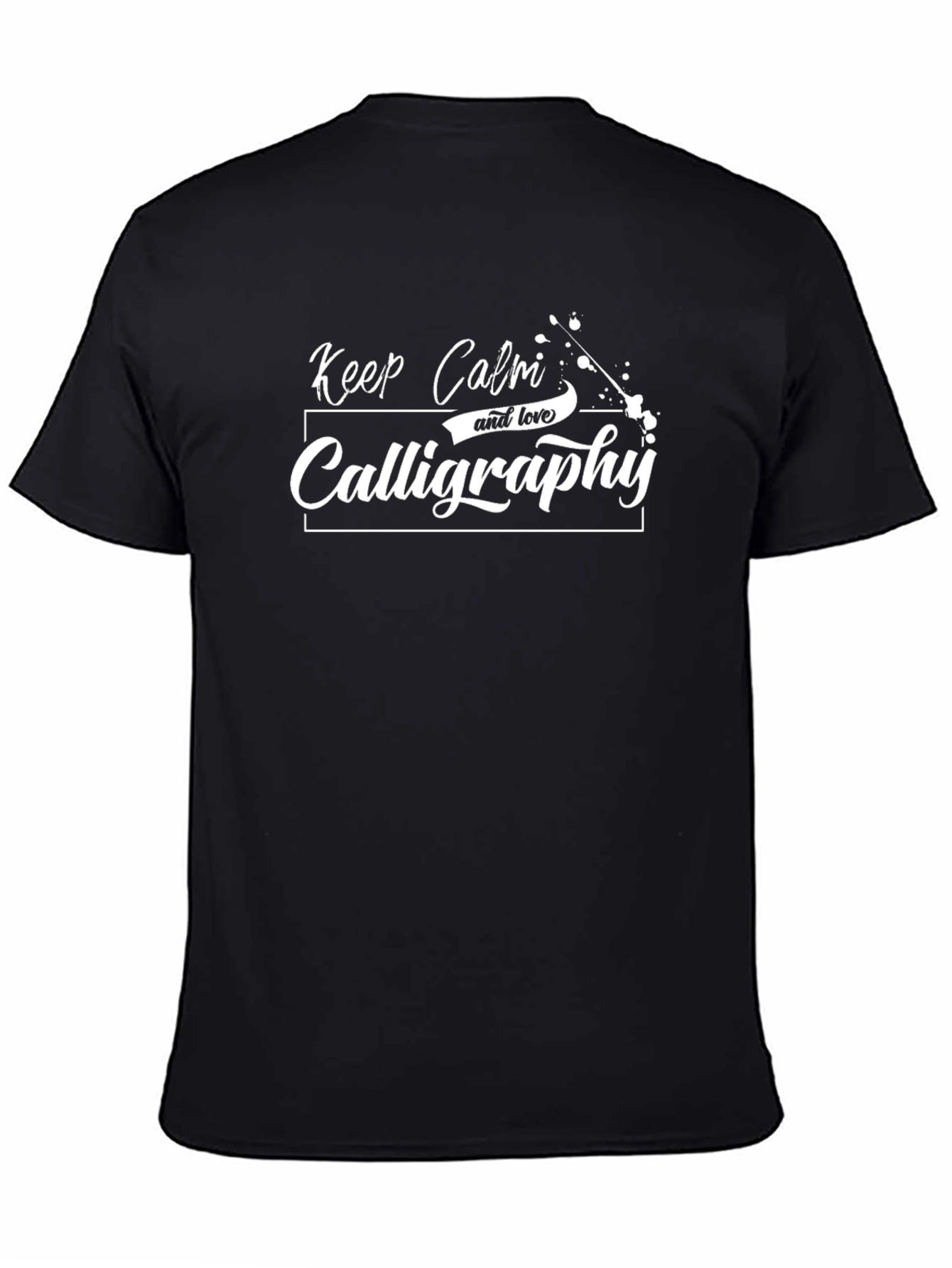 Keep Calm and Love Calligraphy Black Graphic T-Shirt