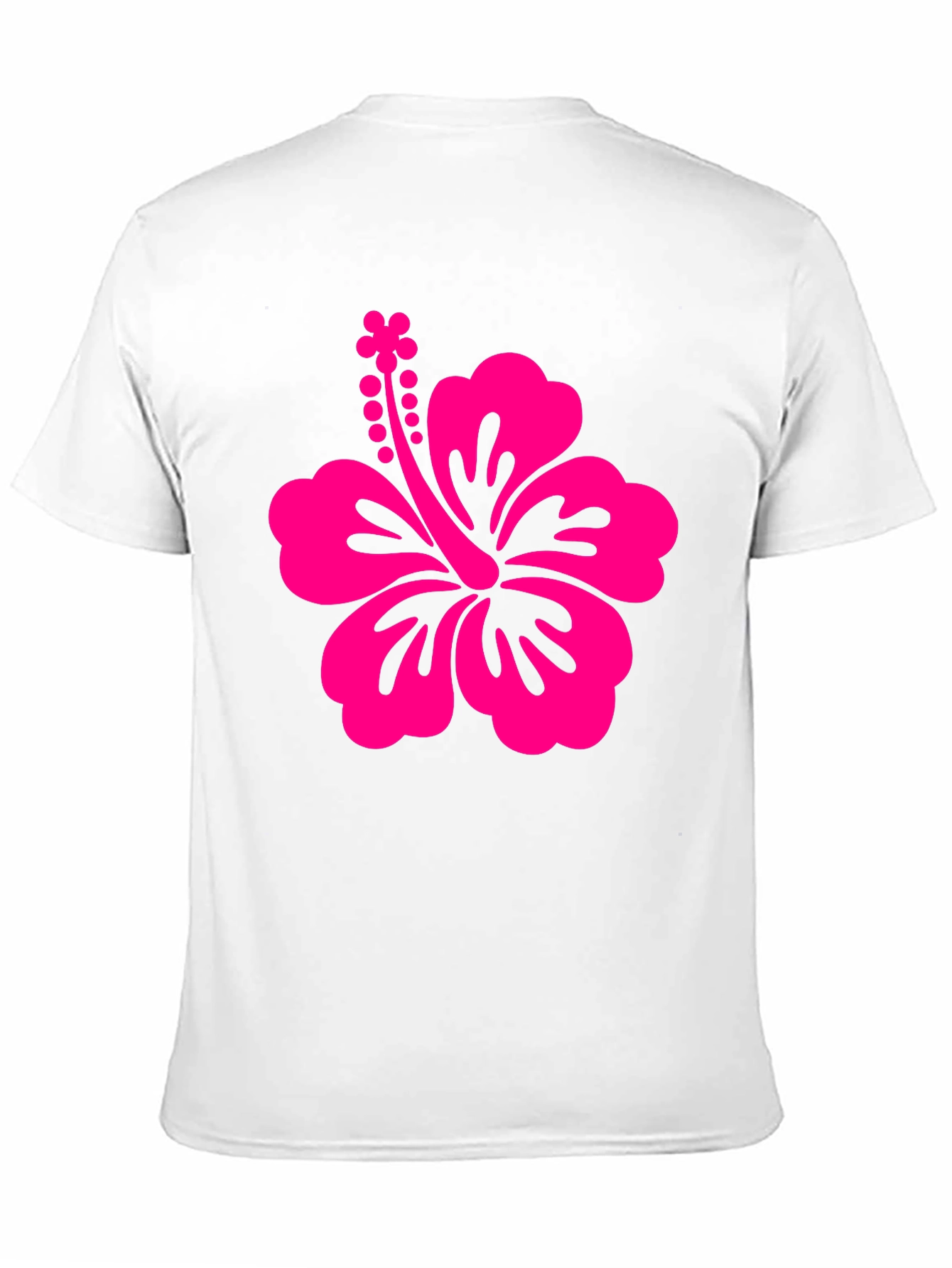 Black Tee with Pink Hibiscus Flower Graphic