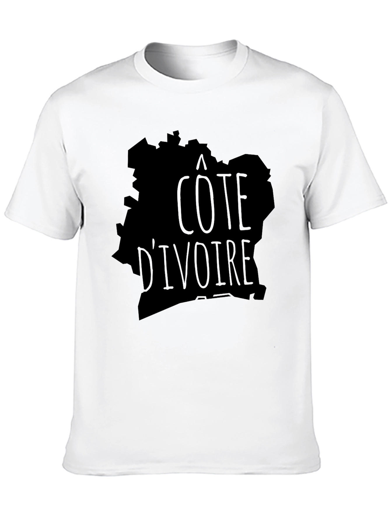 Côte dIvoire Map Graphic Tee - Black