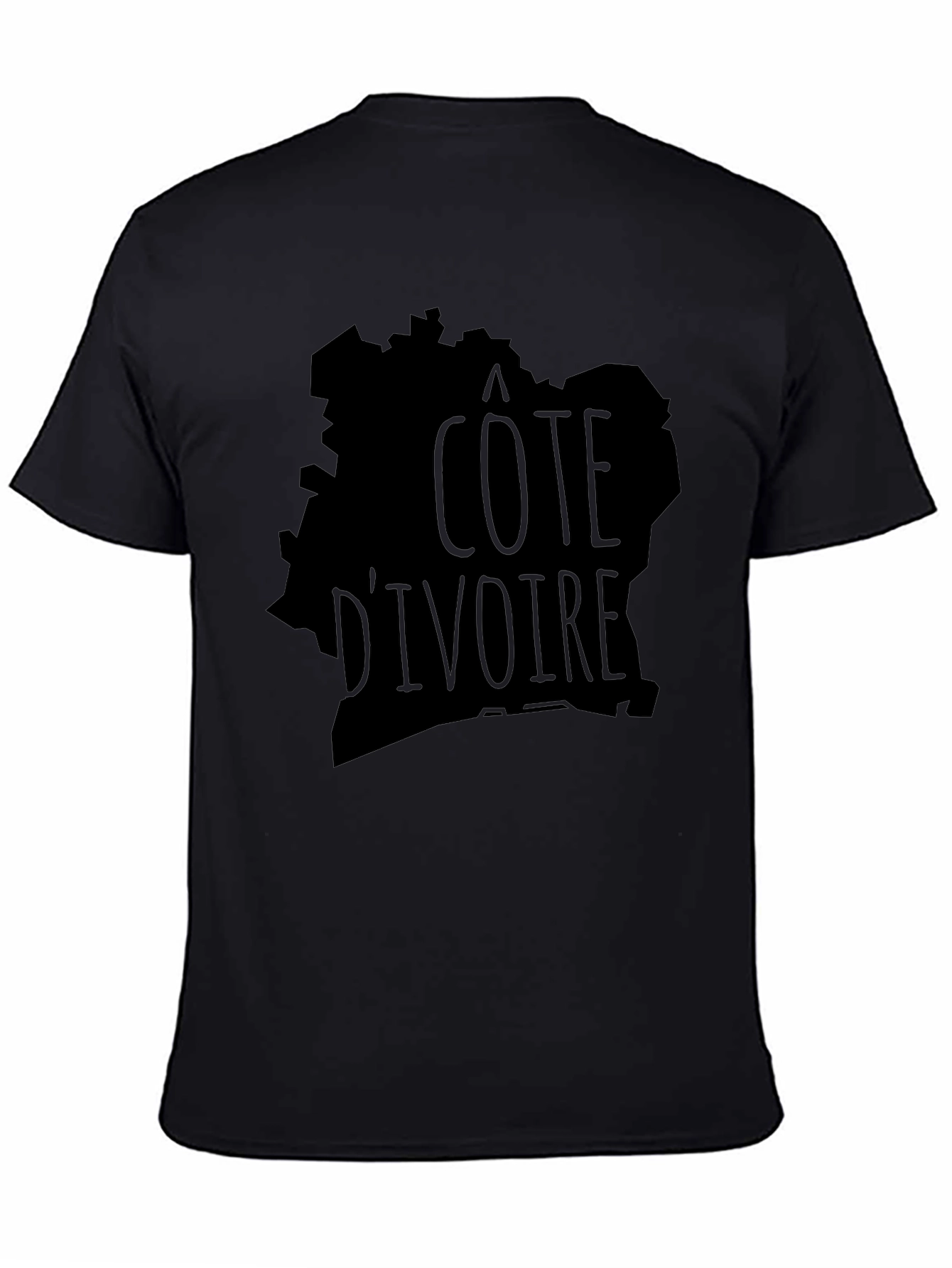 Côte dIvoire Map Graphic Tee - Black