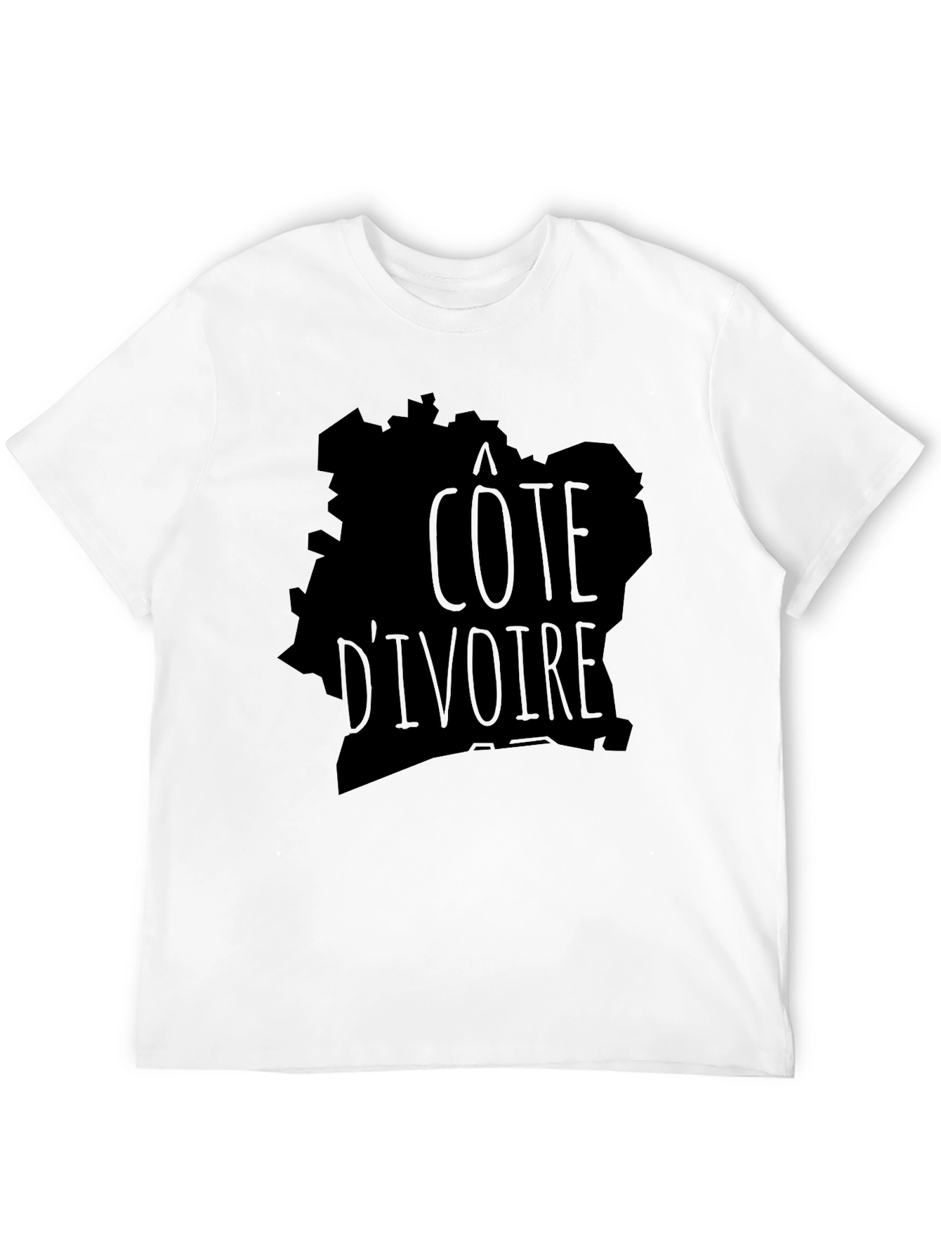 Côte dIvoire Map Graphic Tee - Black