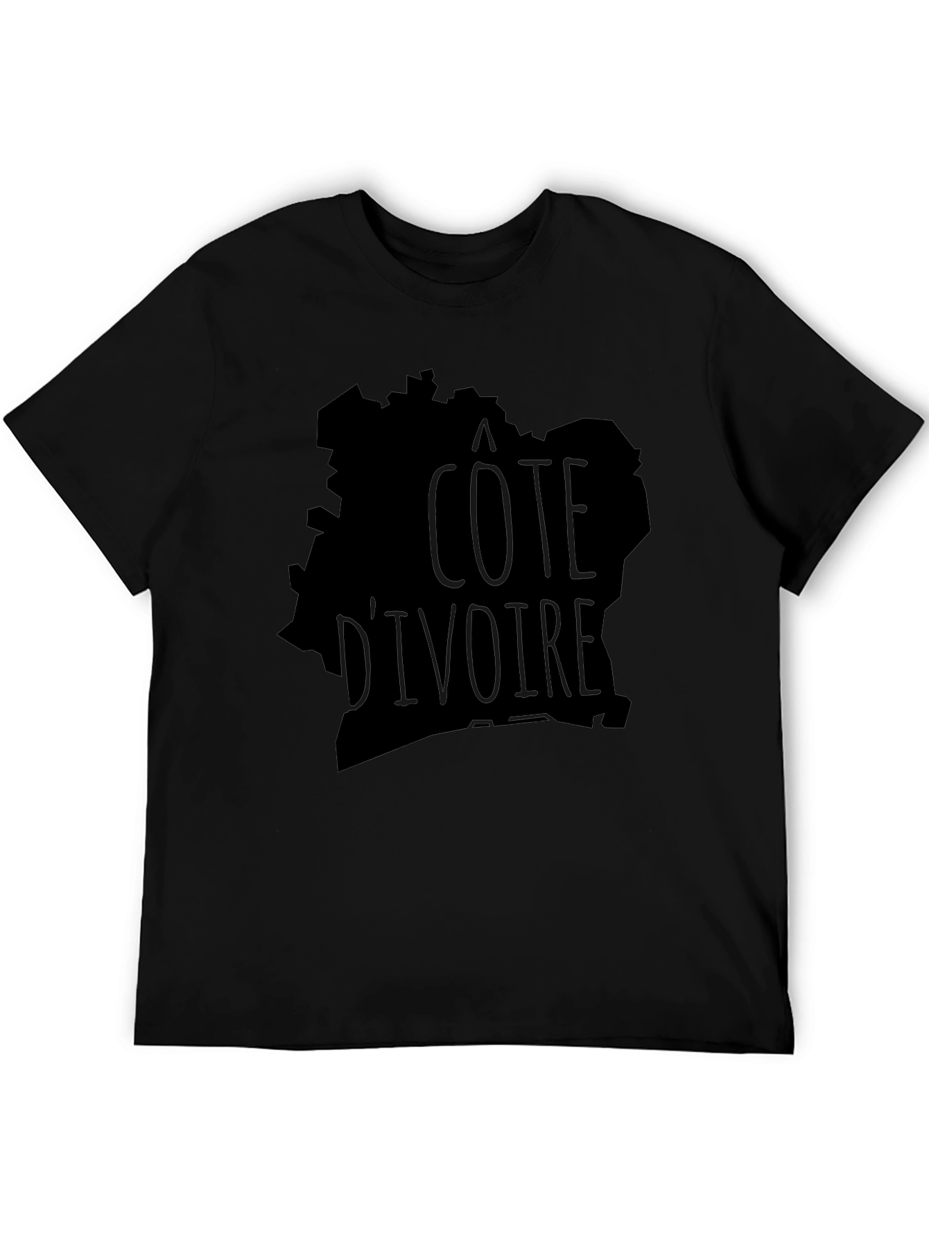 Côte dIvoire Map Graphic Tee - Black