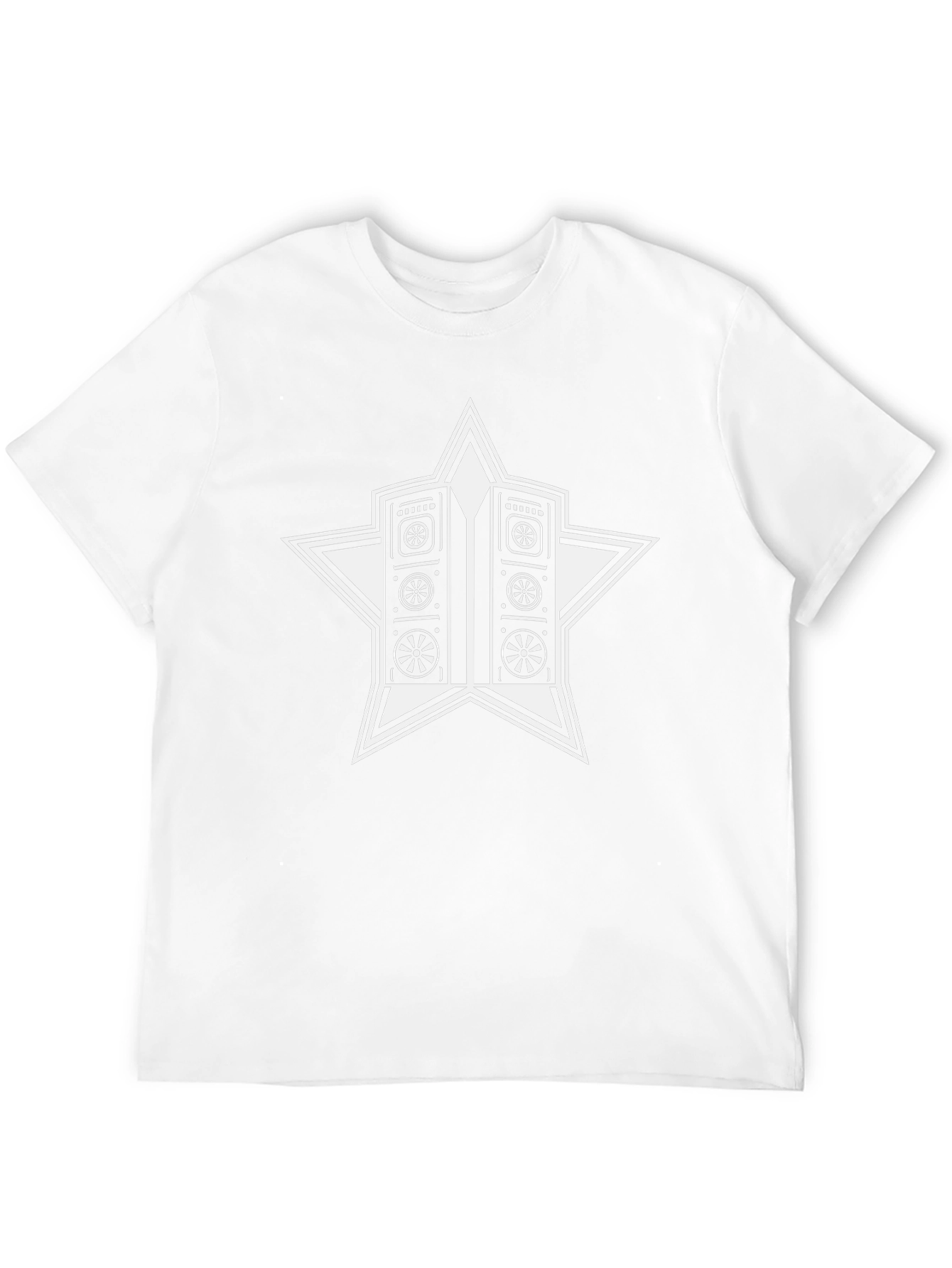 Retro Speaker Star Graphic Black T-Shirt