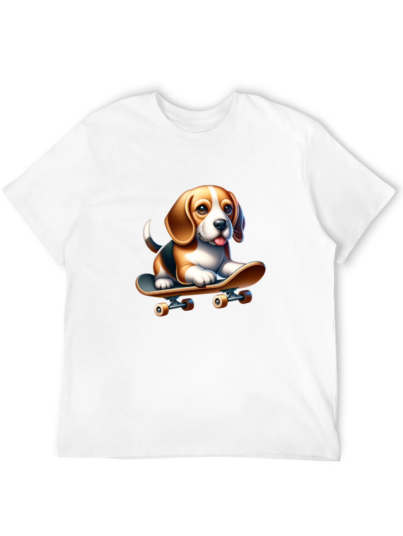 Dog on Skateboard Black T-Shirt