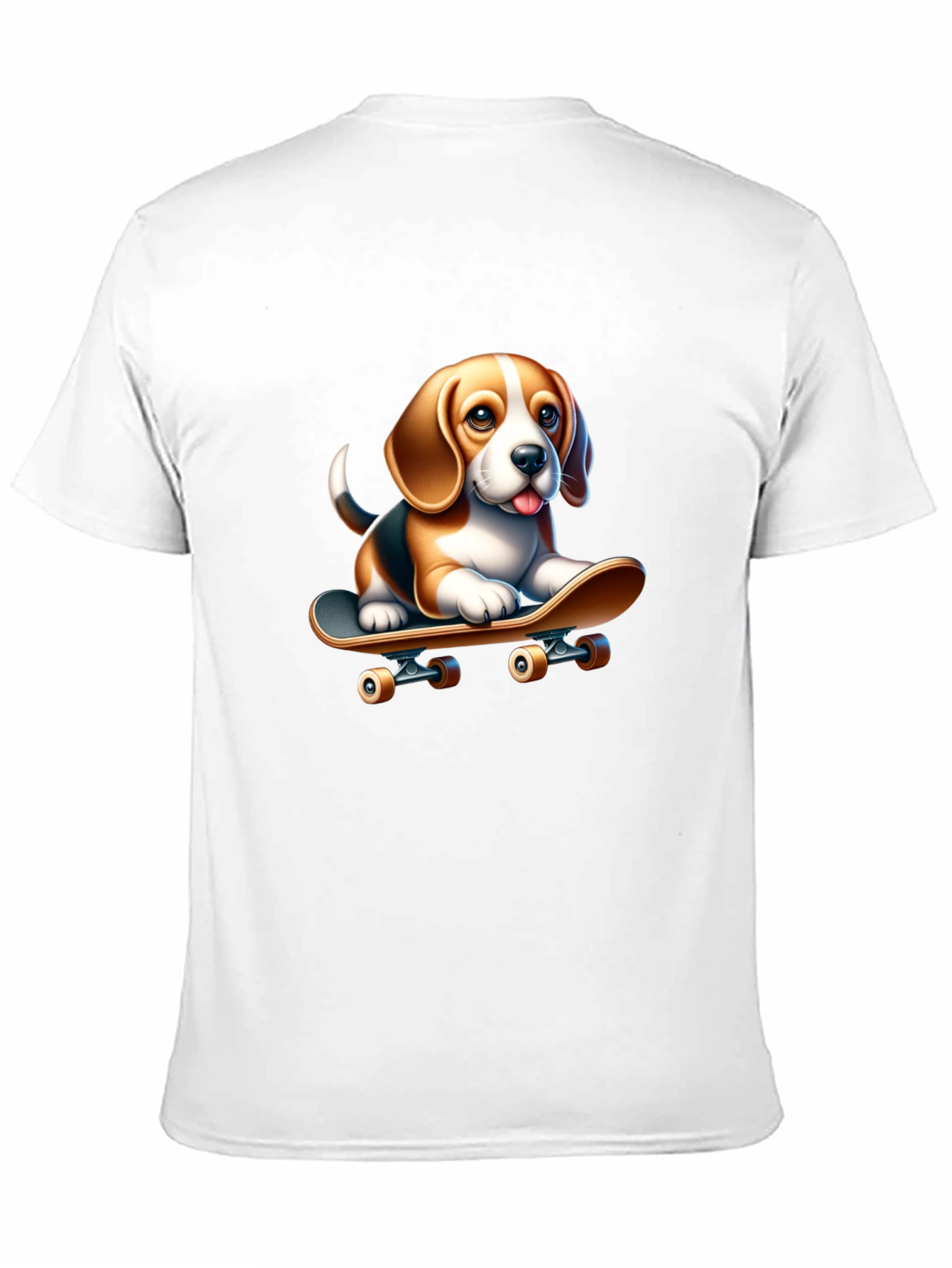Dog on Skateboard Black T-Shirt