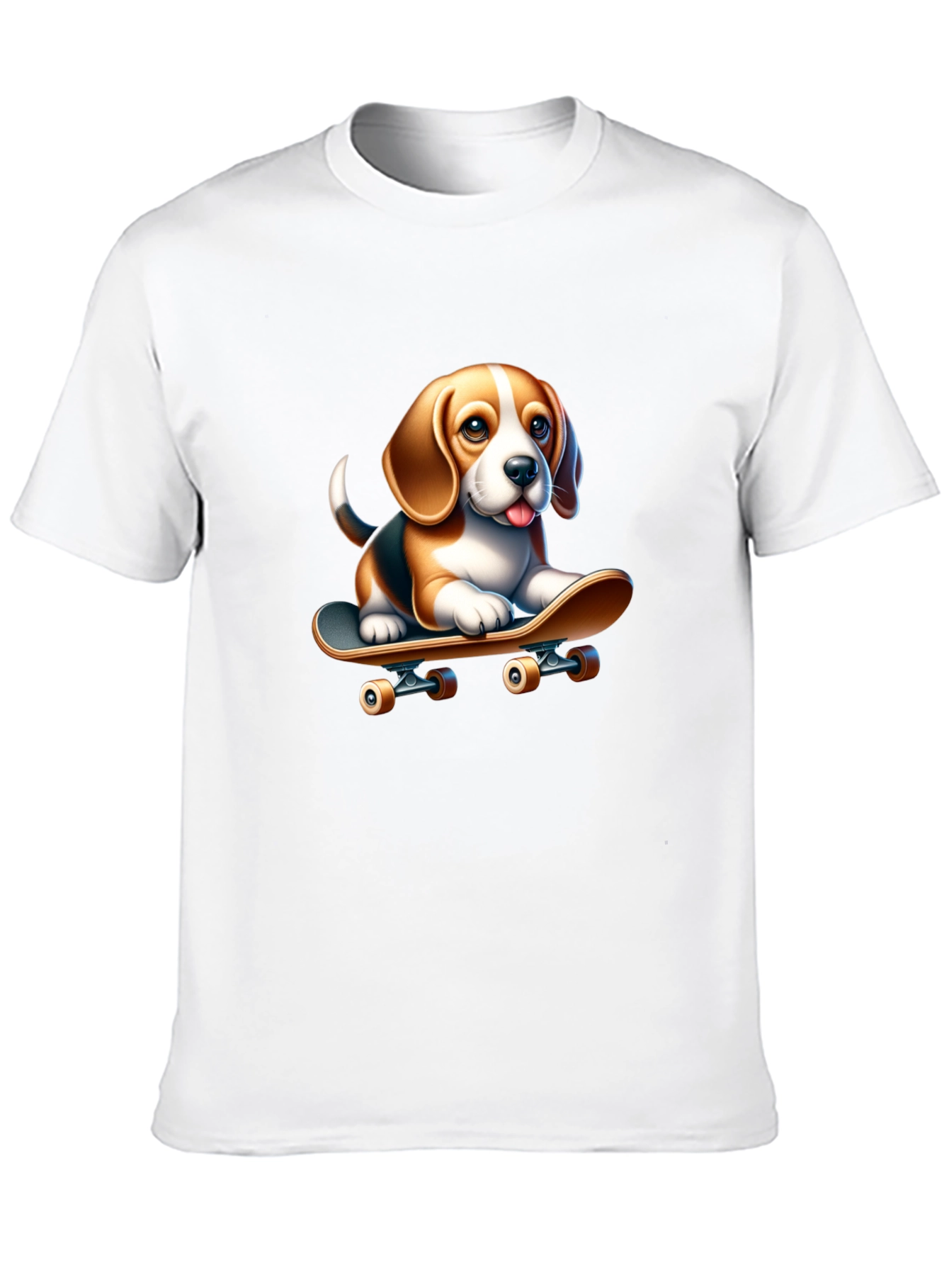 Dog on Skateboard Black T-Shirt