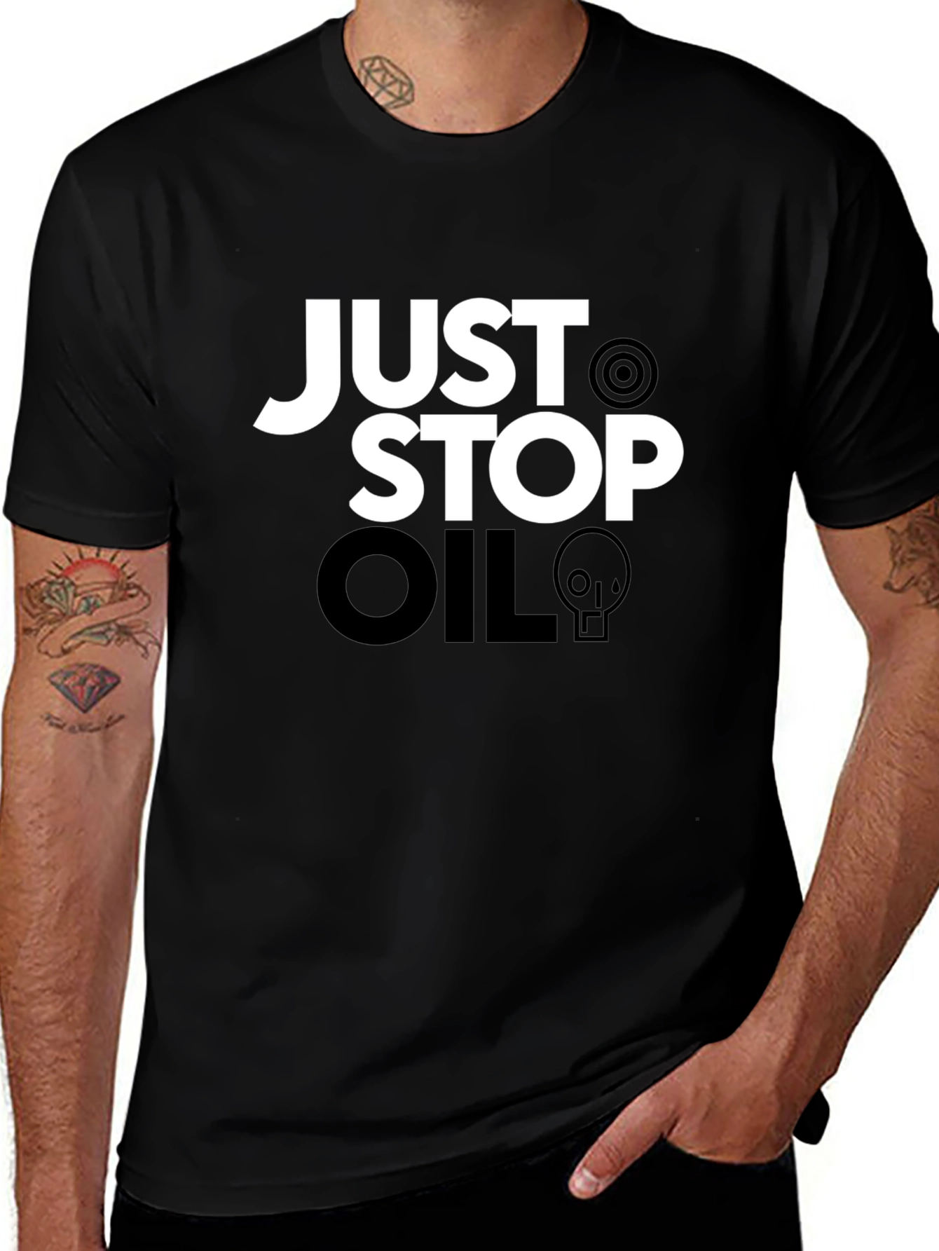 Just Stop Oil Graphic Tee - Black