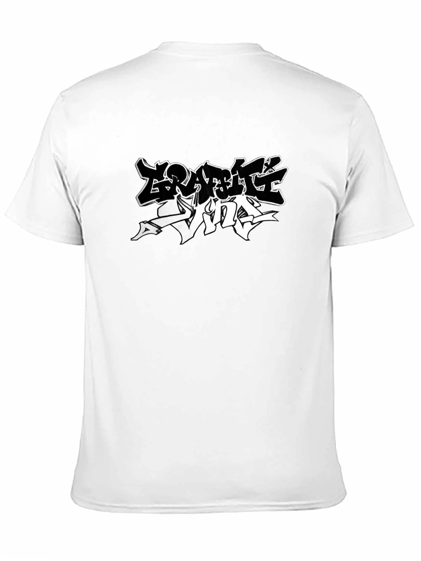 Black T-Shirt with Graffiti Style Design