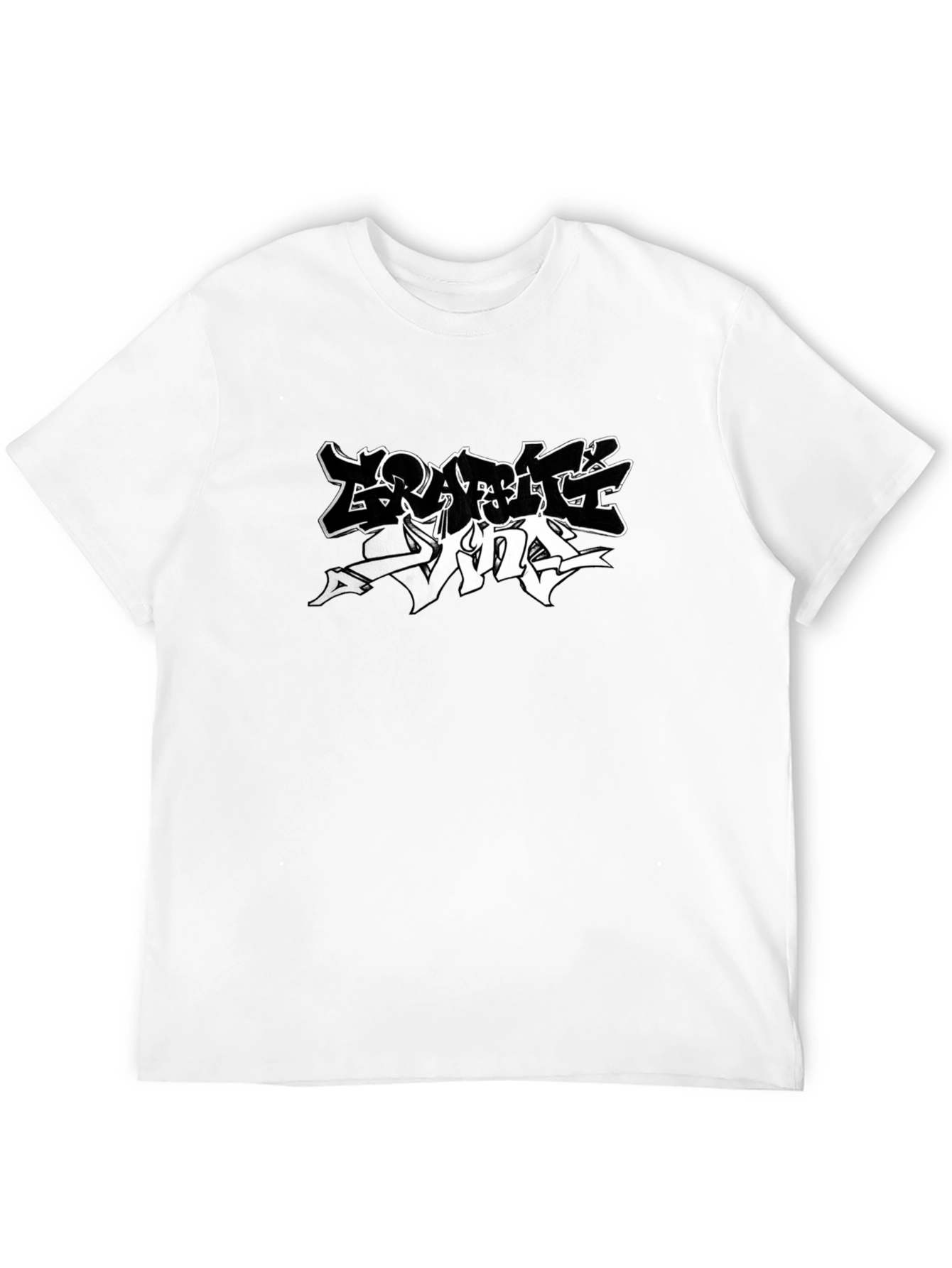 Black T-Shirt with Graffiti Style Design