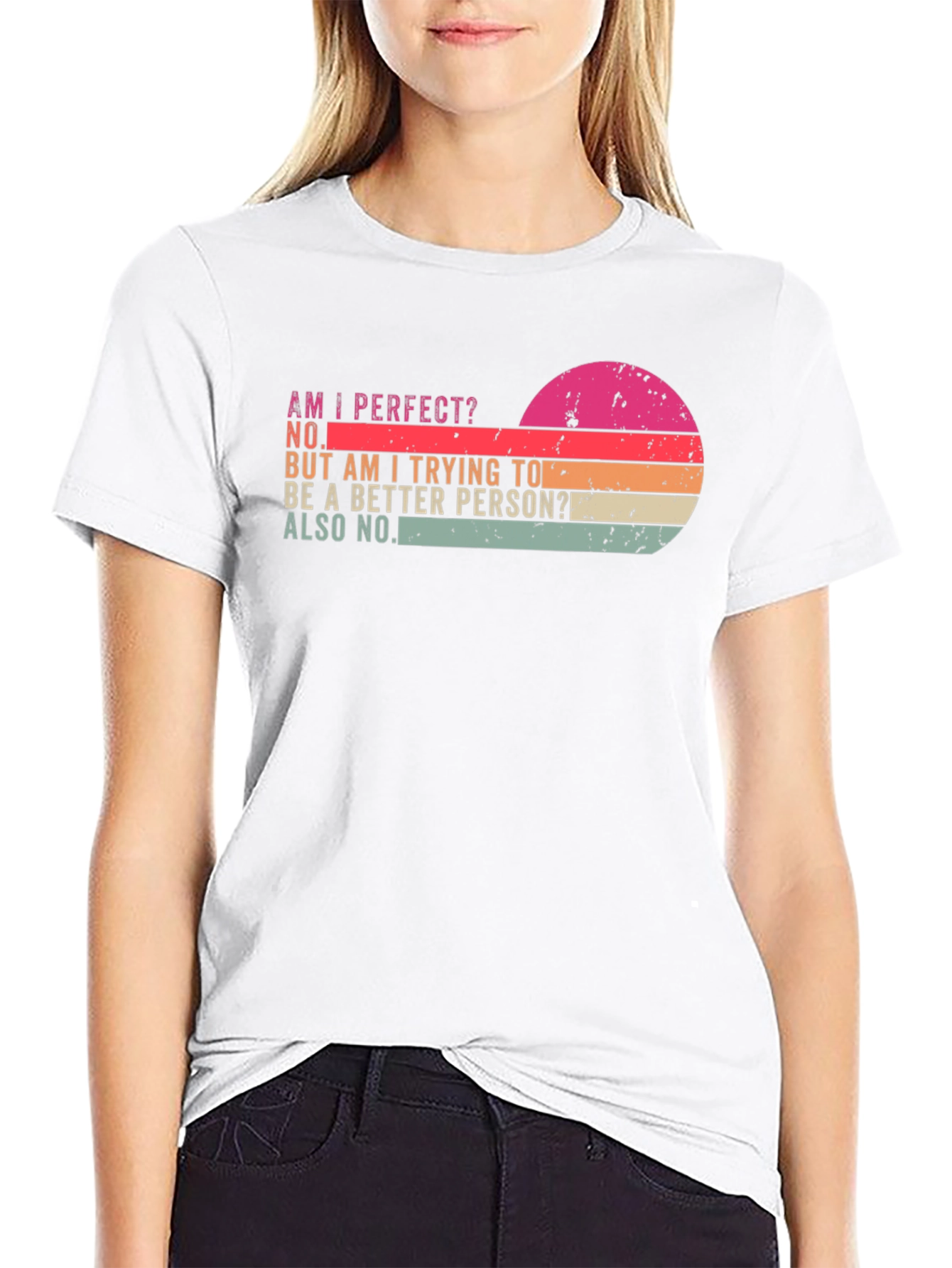 Am I Perfect? T-Shirt - Retro Sunset Design
