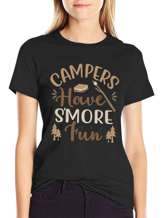 Campers Have Smore Fun Graphic Tee - Soft Cotton Black T-Shirt