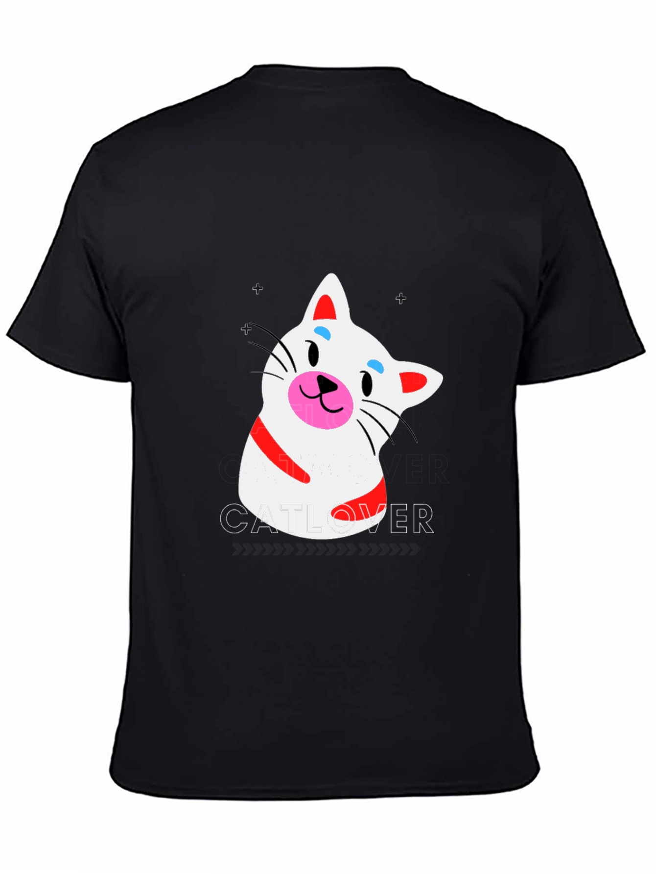 Cat Lover T-Shirt - Black Crew Neck Tee