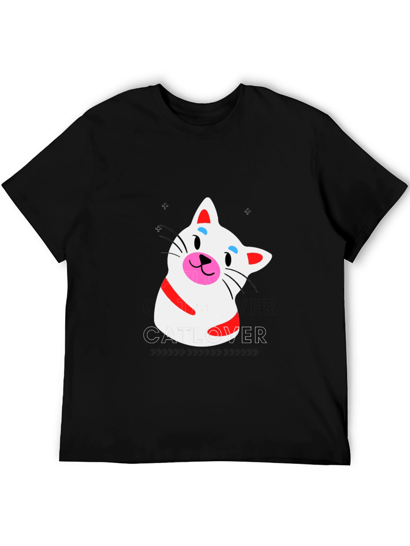 Cat Lover T-Shirt - Black Crew Neck Tee